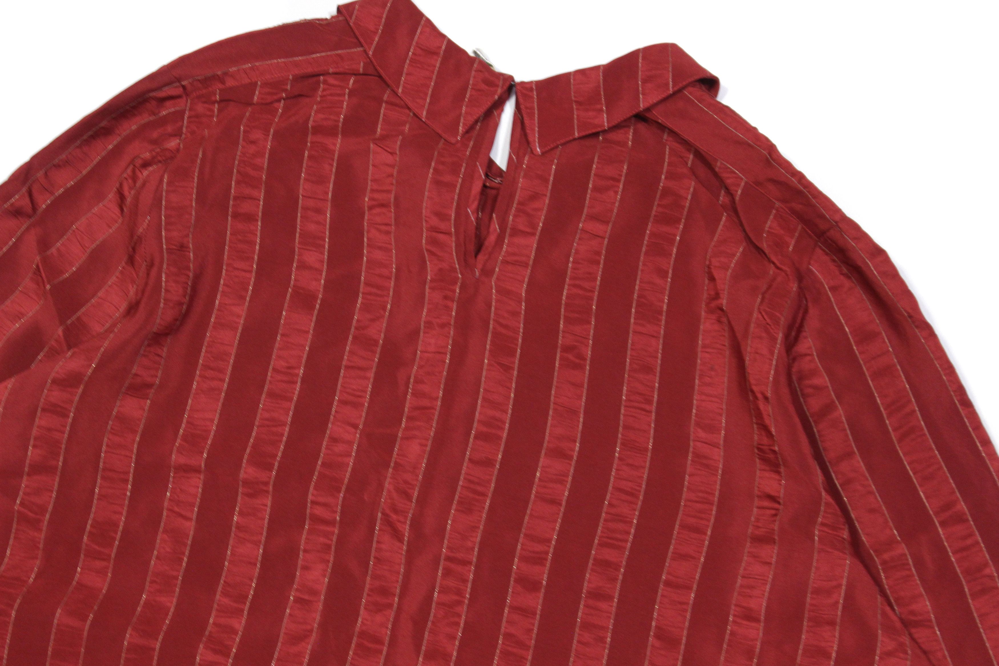 Chloe 90S Silk Striped Shirt Vintage Size L / US 10 / IT 46 - 4 Thumbnail