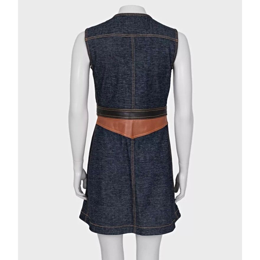 Louis Vuitton Louis Vuitton Denim Dress with Chic Leather Trim Sz XS Size XS / US 0-2 / IT 36-38 - 5 Thumbnail