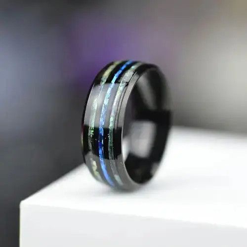 VIBE Inlay Abalone Shell Blue Opal Rings Size ONE SIZE - 3 Thumbnail