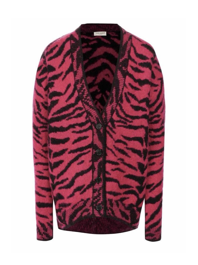 SAINT LAURENT トラ柄カーディガン　ピンク Hedi Slimane × Saint Laurent Paris Saint Laurent Paris FW15
