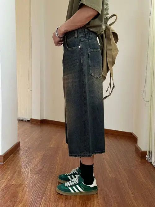 Japanese Brand × Jean Blue washed vintage distressed denim shorts y2k Size US 32 / EU 48 - 4 Thumbnail