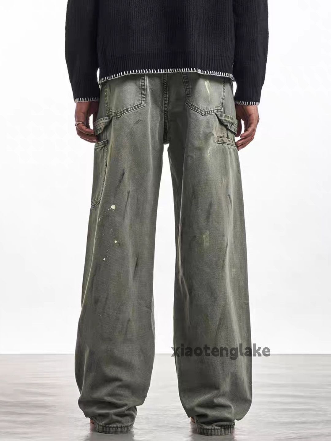 Designer × Japanese Brand × Vintage washed faded loose baggy carpenter paint stain pants Size US 32 / EU 48 - 6 Thumbnail