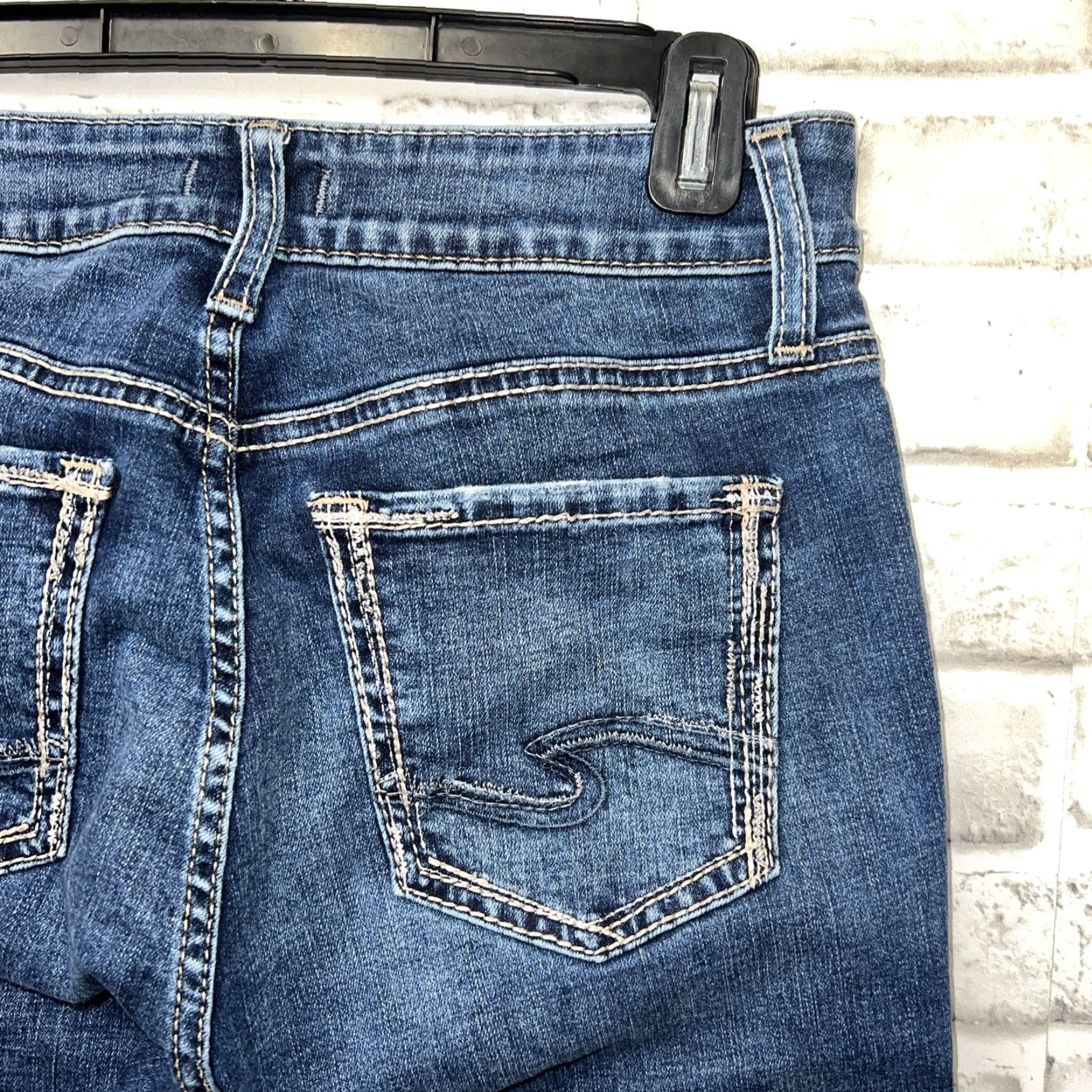 Silver Jeans Co. VINTAGE Silver Jeans Co Avery Slim Boot Blue Jeans Womens 29x31 Slimming Bootcut Metal Theme 90s Womens Size 29" - 3 Thumbnail
