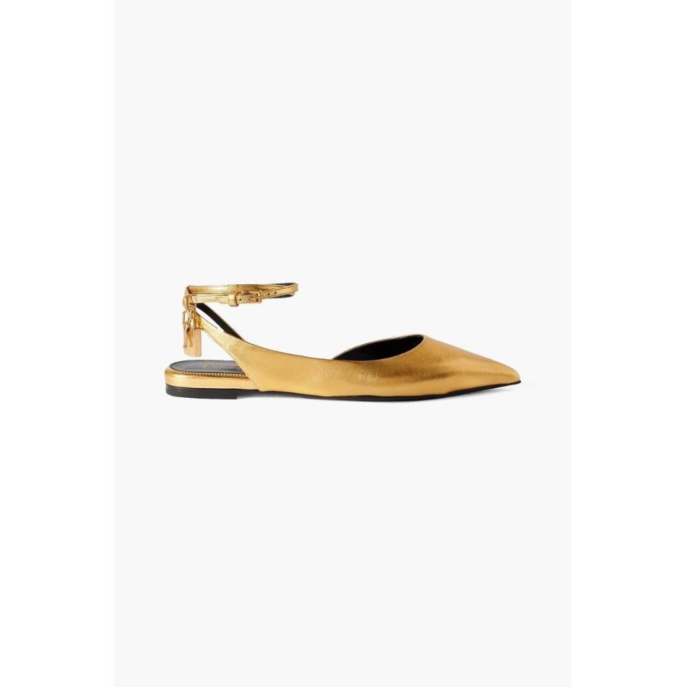 o1loc1c0924 W2963 Ballerinas Flats in Gold