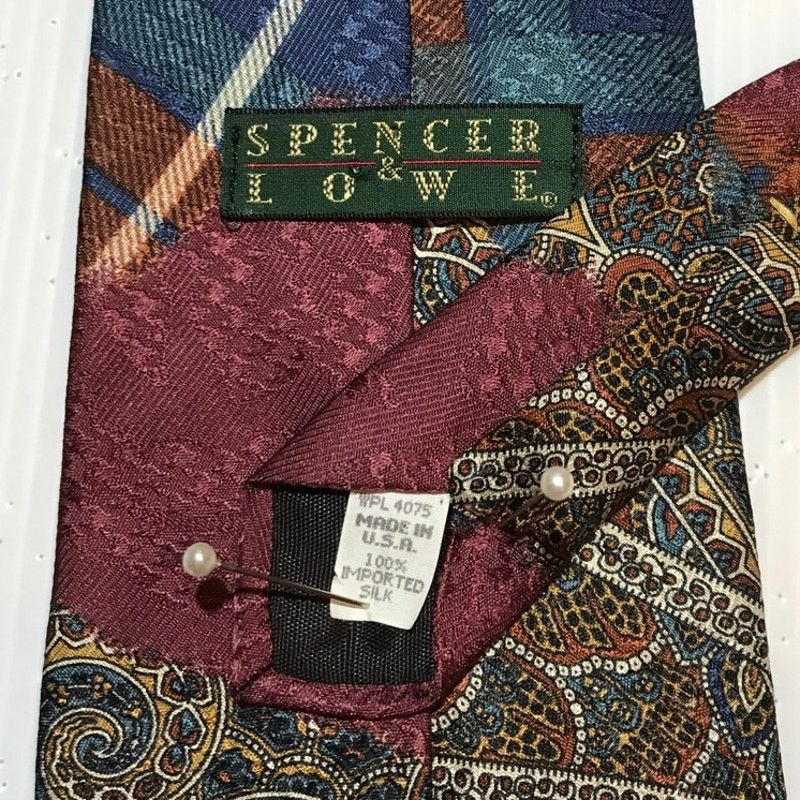 Other Spencer & Lowe Silk Paisley Short Wide Mens Necktie Size ONE SIZE - 4 Thumbnail