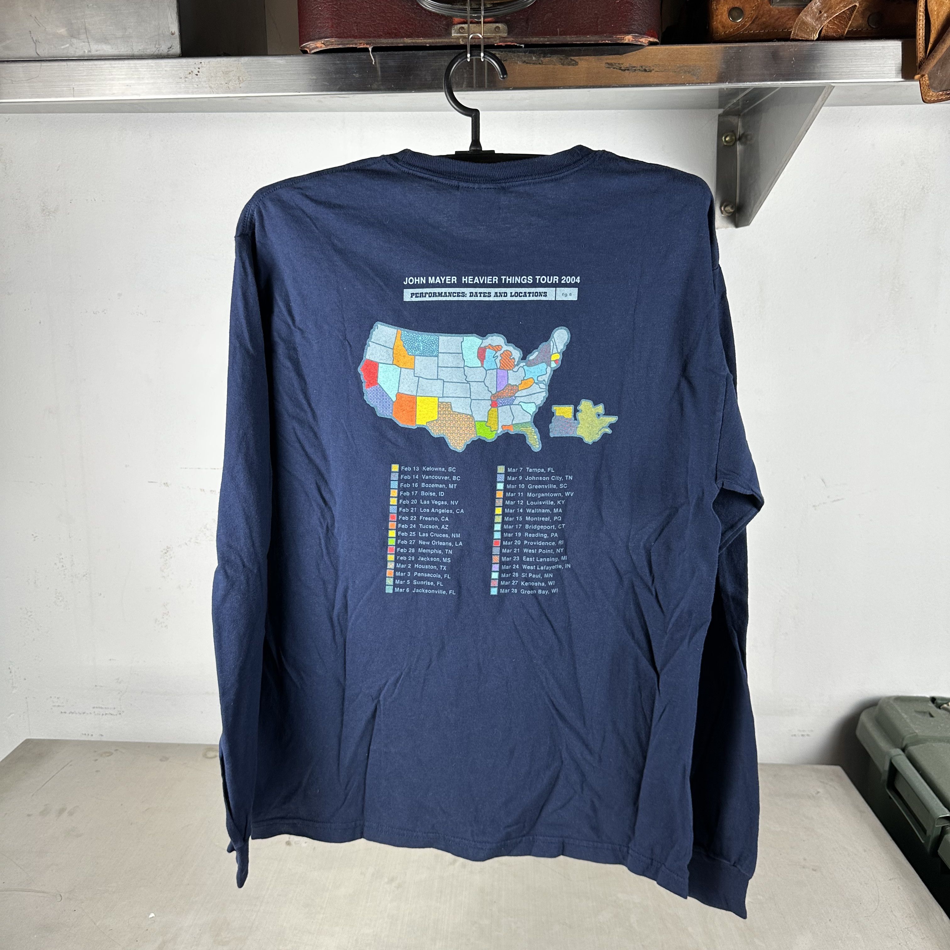 Vintage ​​​​2004 John Mayer Heavier Things Tour Long-sleeves T-shirt Size US M / EU 48-50 / 2 - 3 Thumbnail