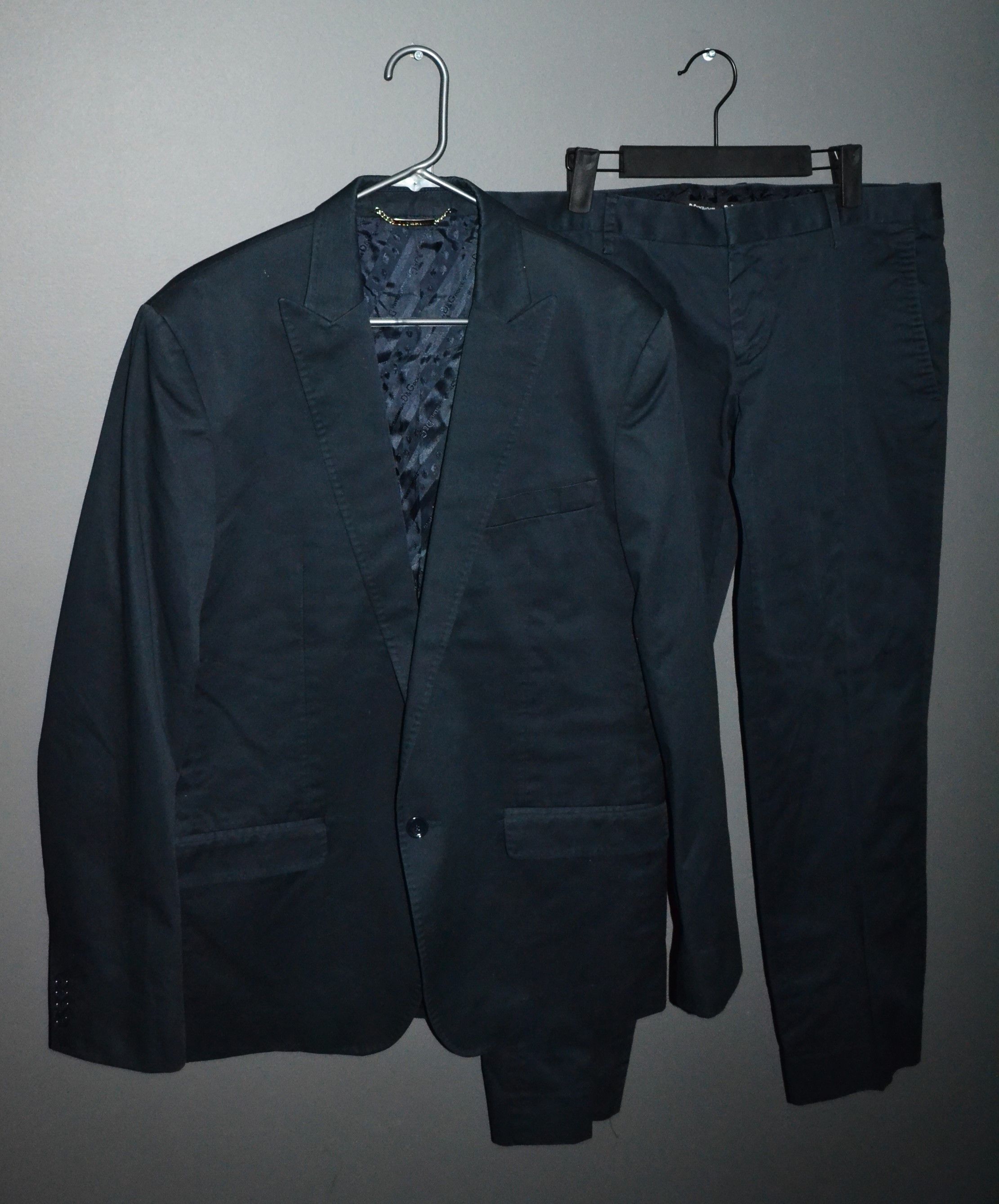 Dolce & Gabbana Dolce & Gabbana 1 Button Cotton Dark blue Suit Men's 54 Size US L / EU 52-54 / 3 - 3 Thumbnail