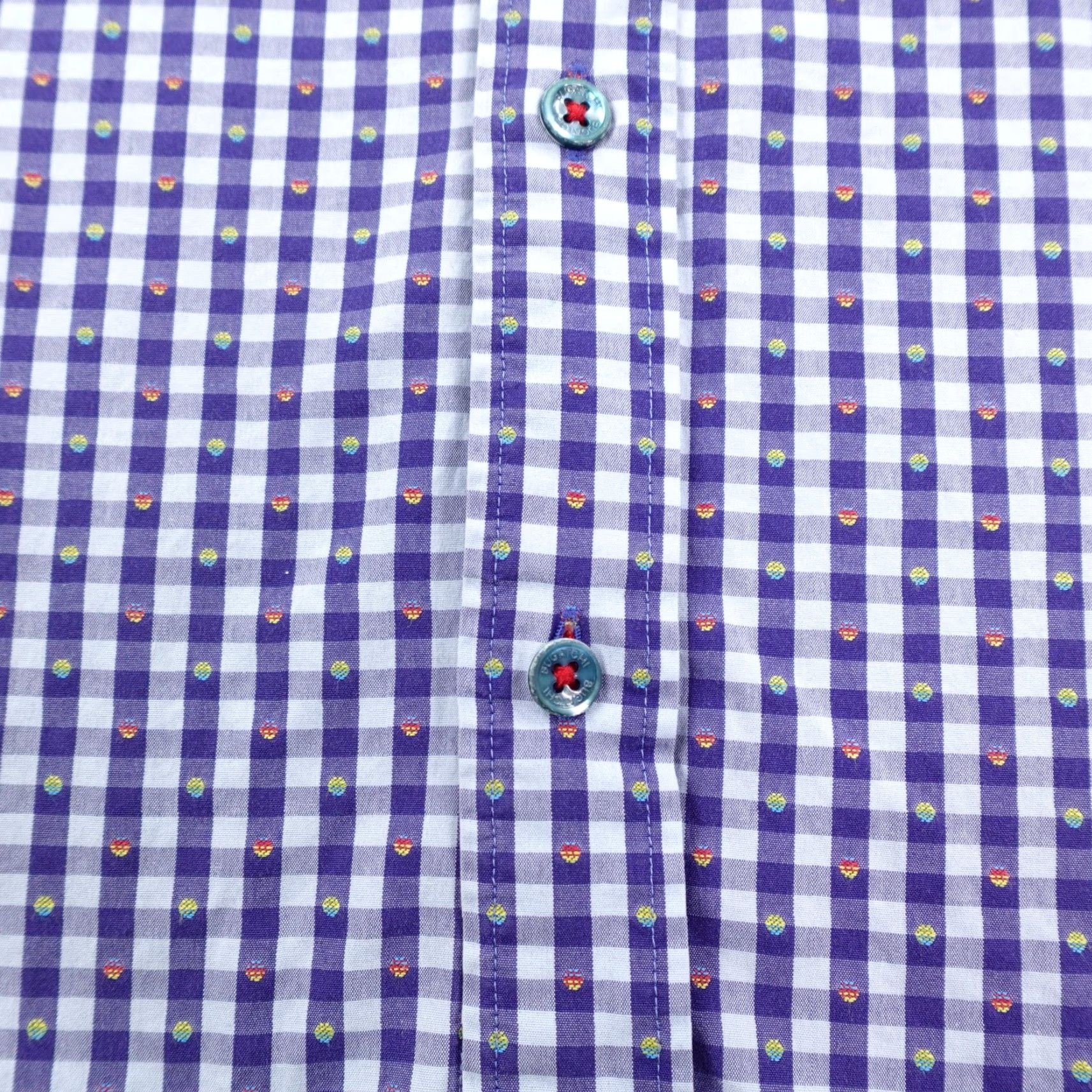 BUGATCHI Bugatchi Uomo Shirt Mens XL Blue Gingham Plaid Button-Up Classic Fit Size US XL / EU 56 / 4 - 4 Thumbnail