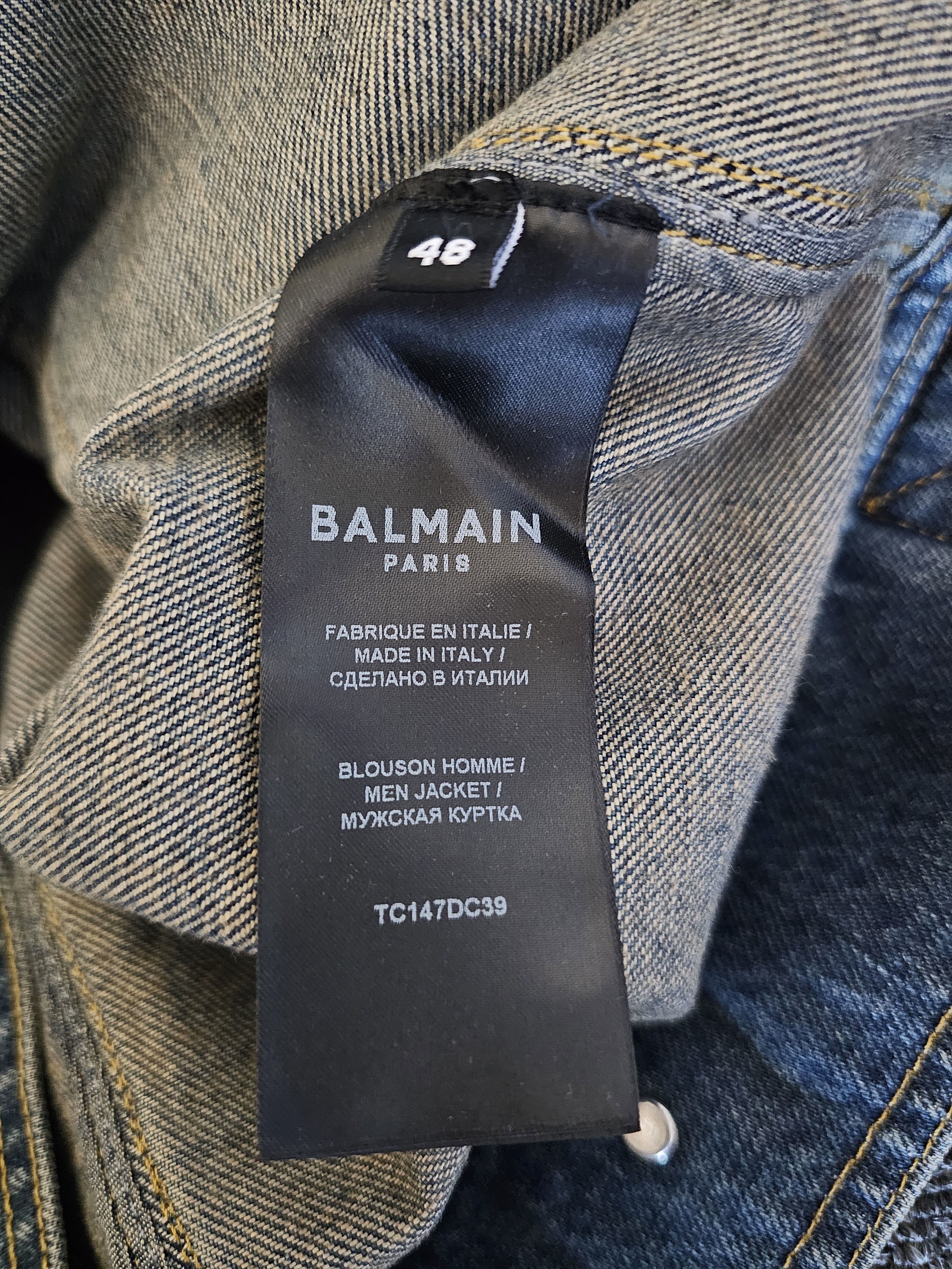 Balmain Balmain Men's Blue Denim Oversize Jacket Size 48 Size US M / EU 48-50 / 2 - 6 Thumbnail