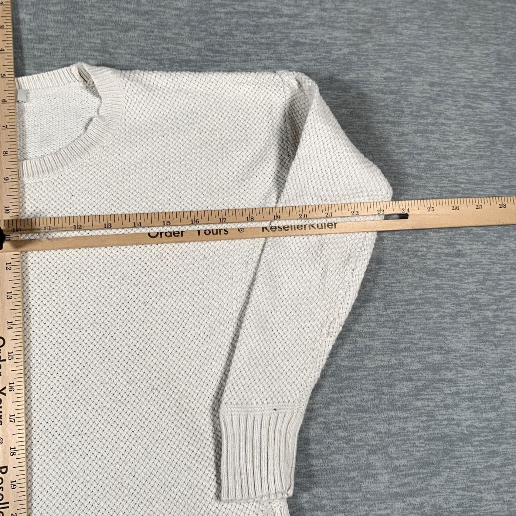 Madewell Madewell Sweater Womens XS Ivory Crewneck Textured Knit High Low Hem Pullover Size XS / US 0-2 / IT 36-38 - 6 Thumbnail