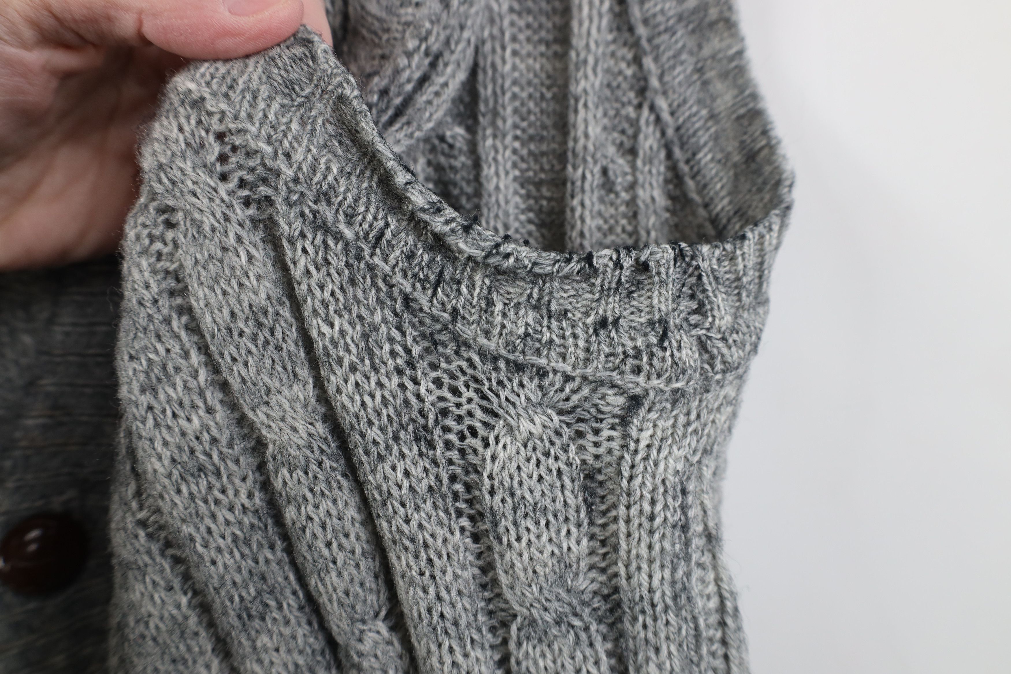 Vintage Vintage 70s Streetwear Ribbed Cable Knit Sweater Vest Gray Size US L / EU 52-54 / 3 - 4 Thumbnail