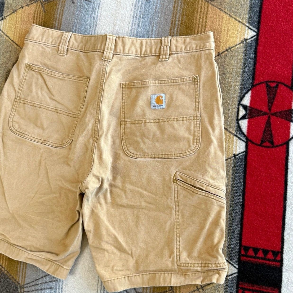Carhartt VINTAGE Carhartt Carpenter Shorts Men 36 Brown 9” Inseam Workwear Weathered 90s Grunge Outdoors Casual Distressed Zip Regular Fit Size US 36 / EU 52 - 4 Thumbnail