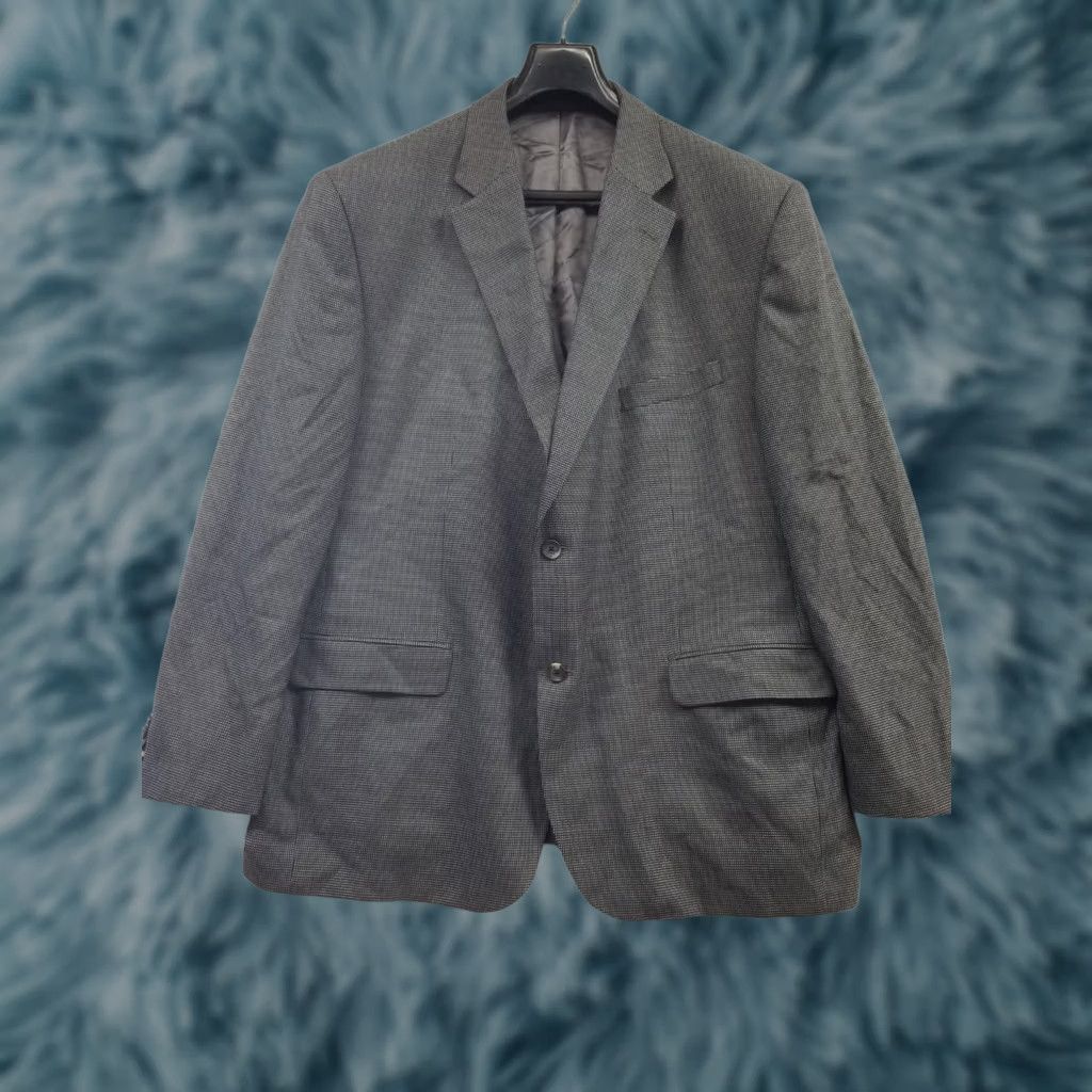 Loro Piana Cremieux Blazer Mens 50R Wool Gray Two-Button Peak Lapel Single-Breasted Sport Coat Jacket Regular Size 50 Mens Size 50R - 1 Thumbnail