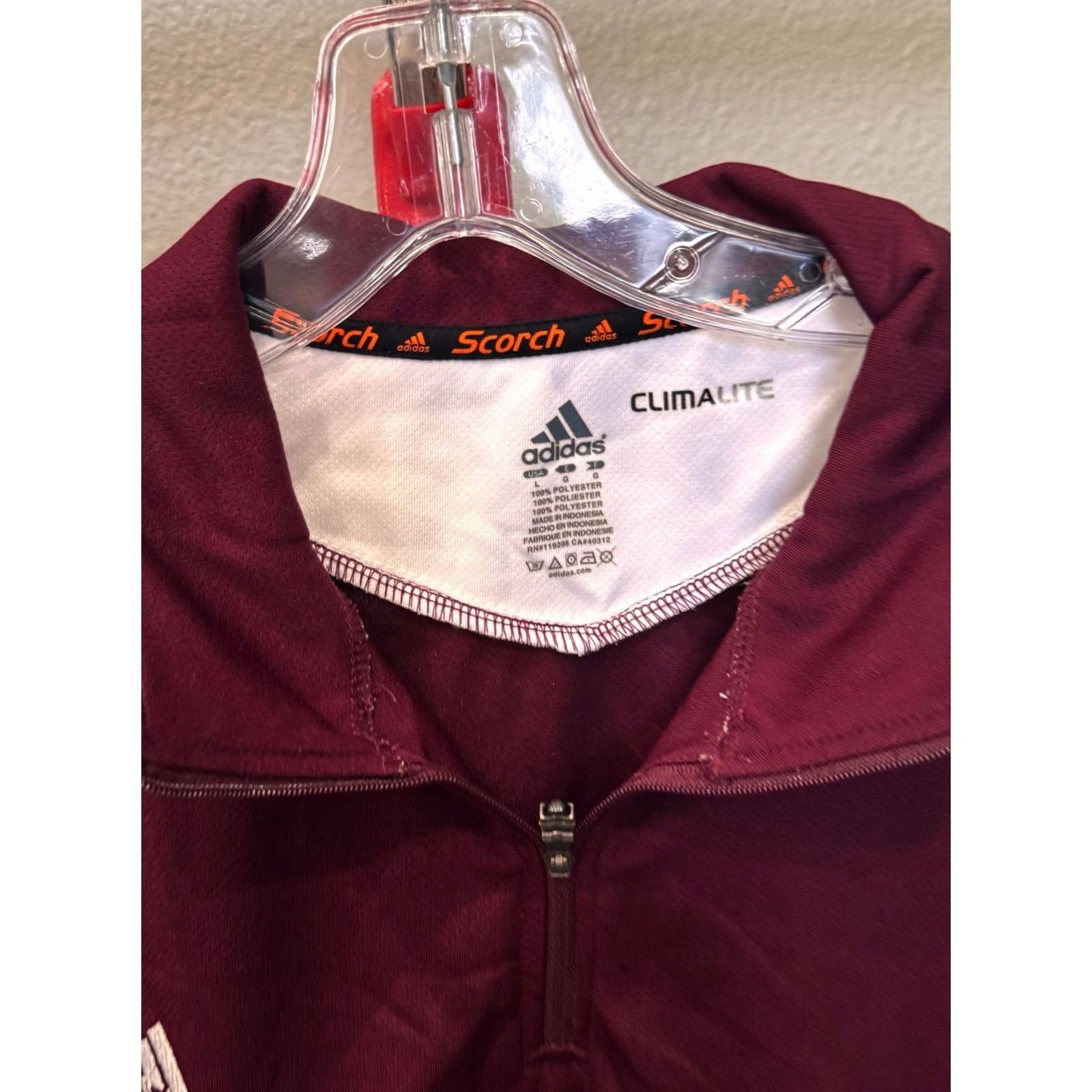 Adidas Adidas Zip SWEATER Large L Mens Shirt Sharp Texas A&M Swater Size US L / EU 52-54 / 3 - 5 Thumbnail