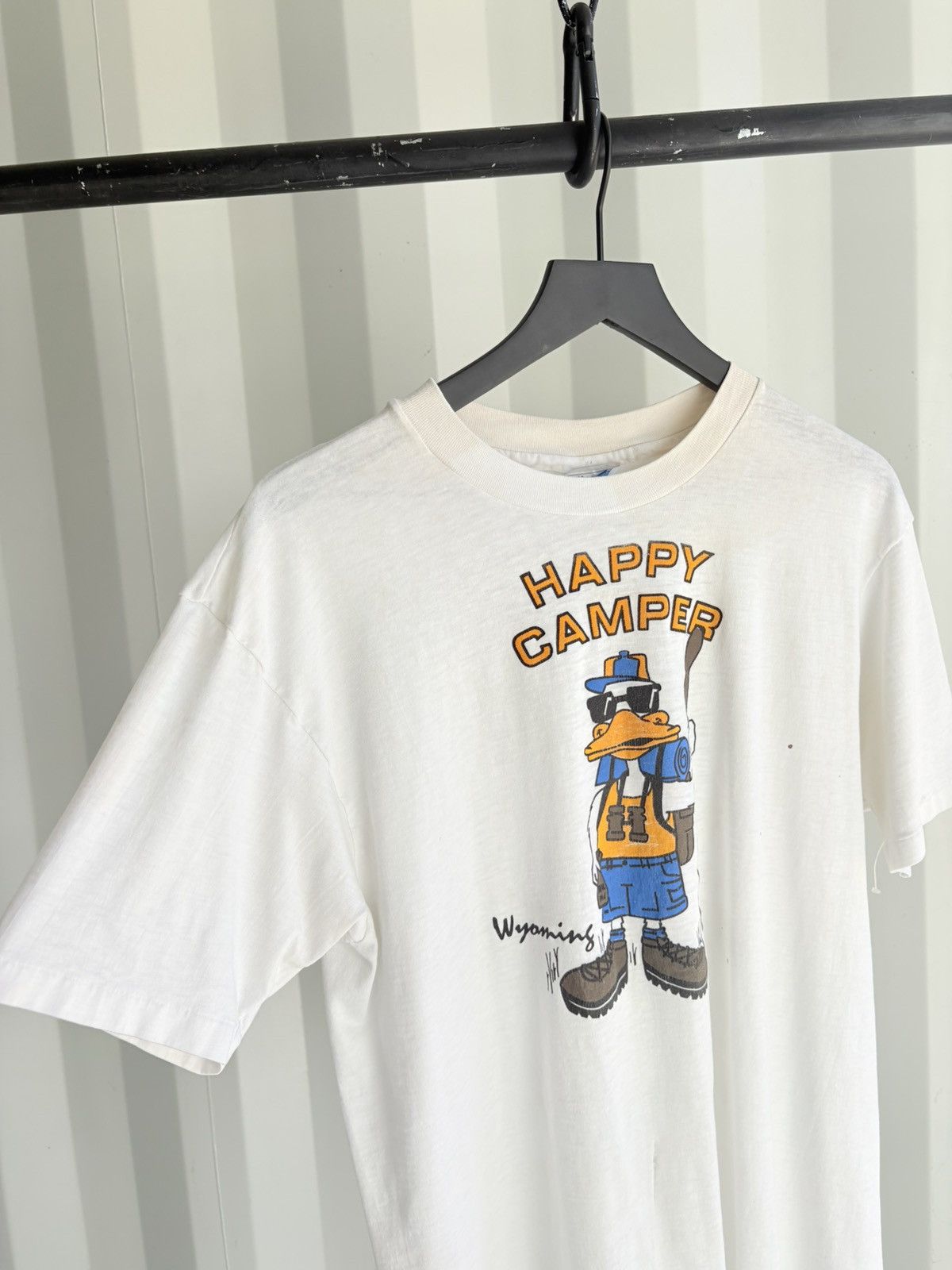 Vintage Vintage Happy Camper Shirt Faded Distressed Grunge Band Size US XL / EU 56 / 4 - 2 Thumbnail