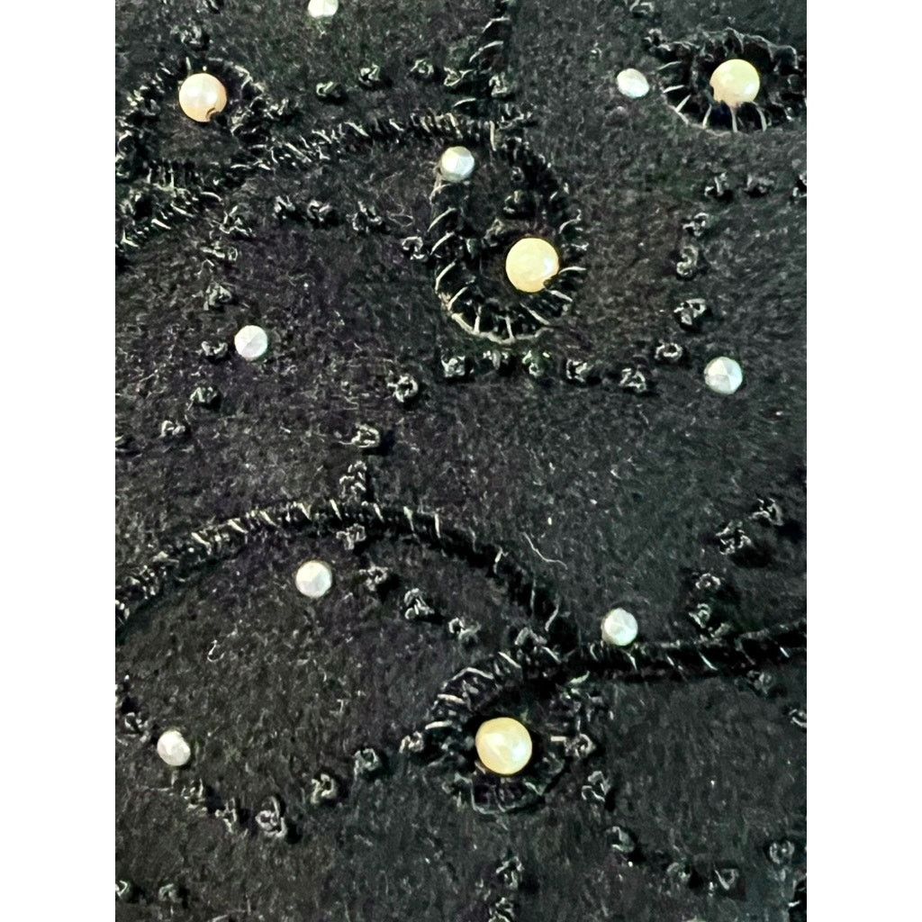 Vintage Vintage 1950s Merrimac Wool Beret Black Beaded Hat-Pearls Size ONE SIZE - 5 Thumbnail