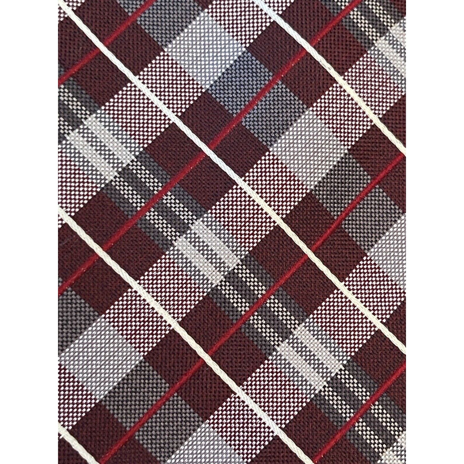 Pronto Uomo Pronto Uomo Couture Burgundy Gray Hand Made Silk Long Size ONE SIZE - 9 Thumbnail