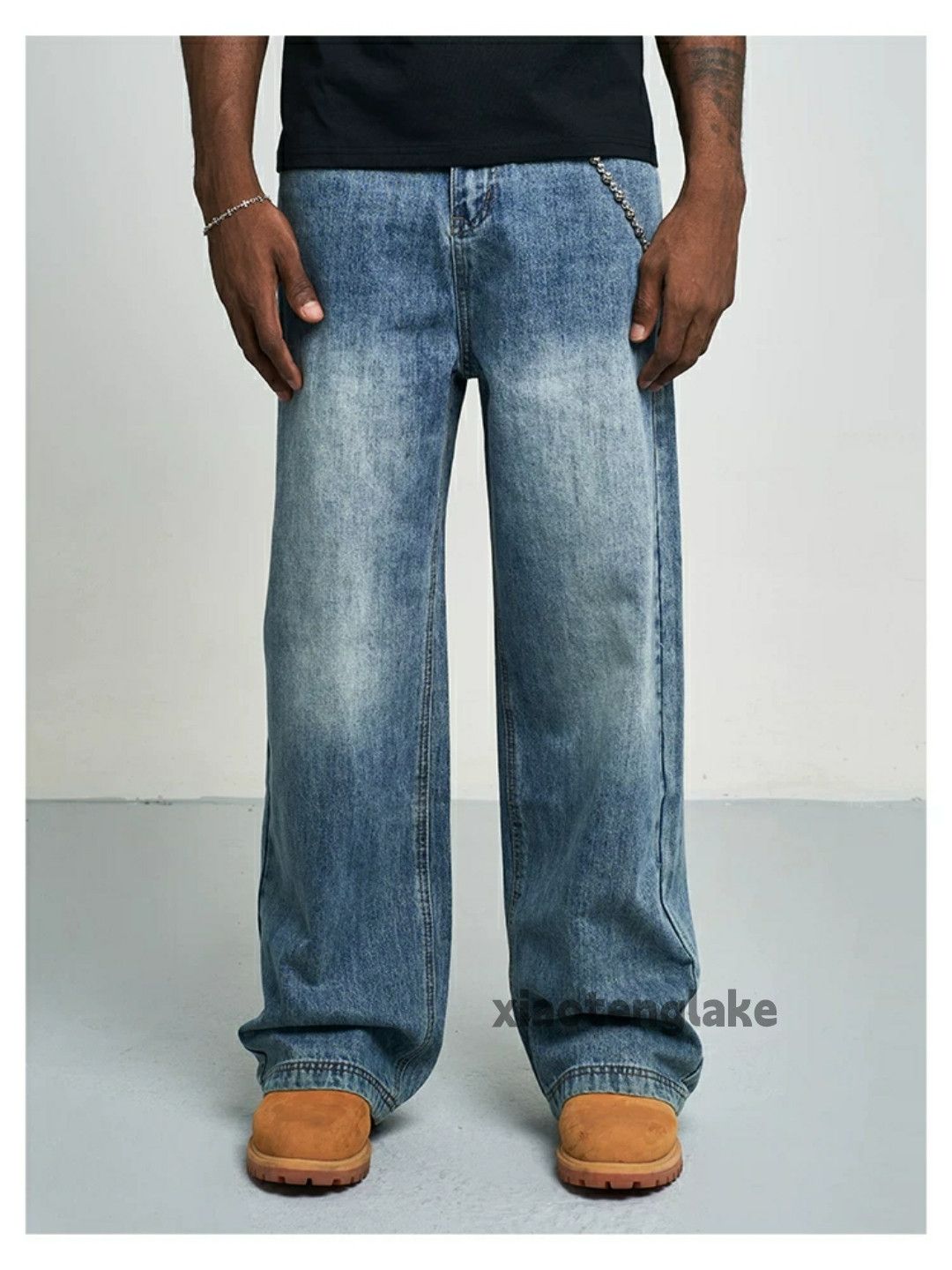Jean washed faded cleanfit yuppie loose baggy jeans Size US 28 / EU 44 - 1 Thumbnail