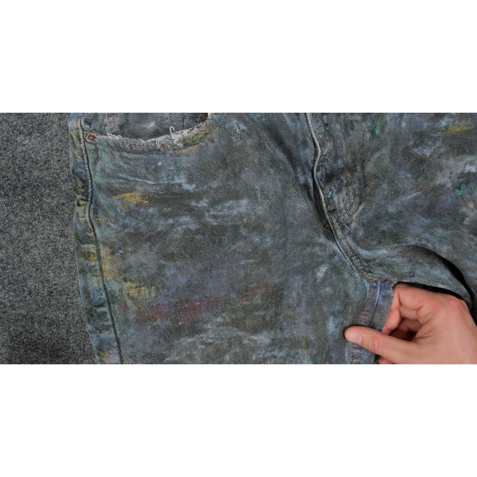 Levi's Levi's 1-of-1 Custom Hand-Painted Denim Long Shorts Mens 34 Size US 34 / EU 50 - 11 Thumbnail
