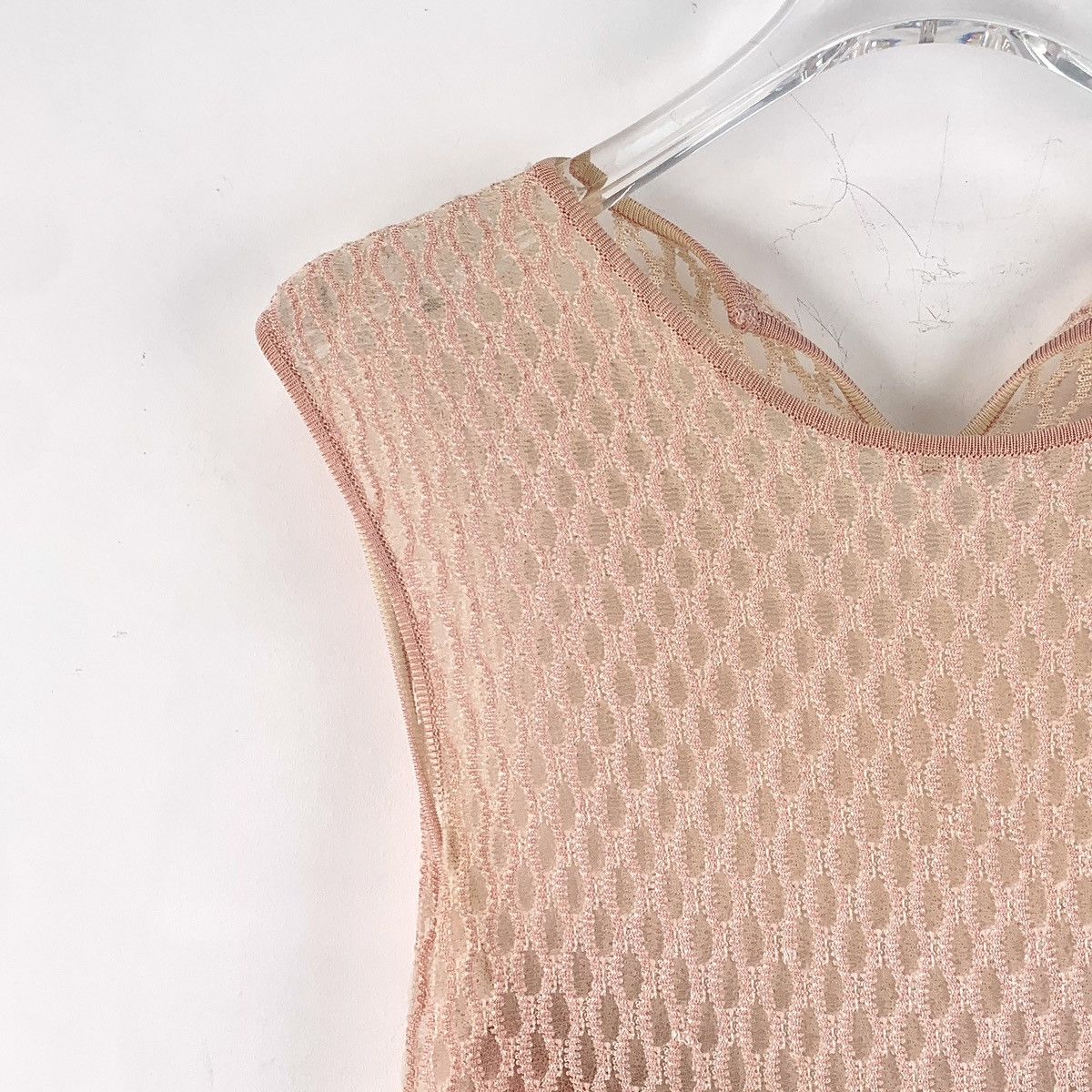 Dior Dior Pink Hollow Embroidered Sleeveless Knit Dress K26WX Size S / US 4 / IT 40 - 3 Thumbnail