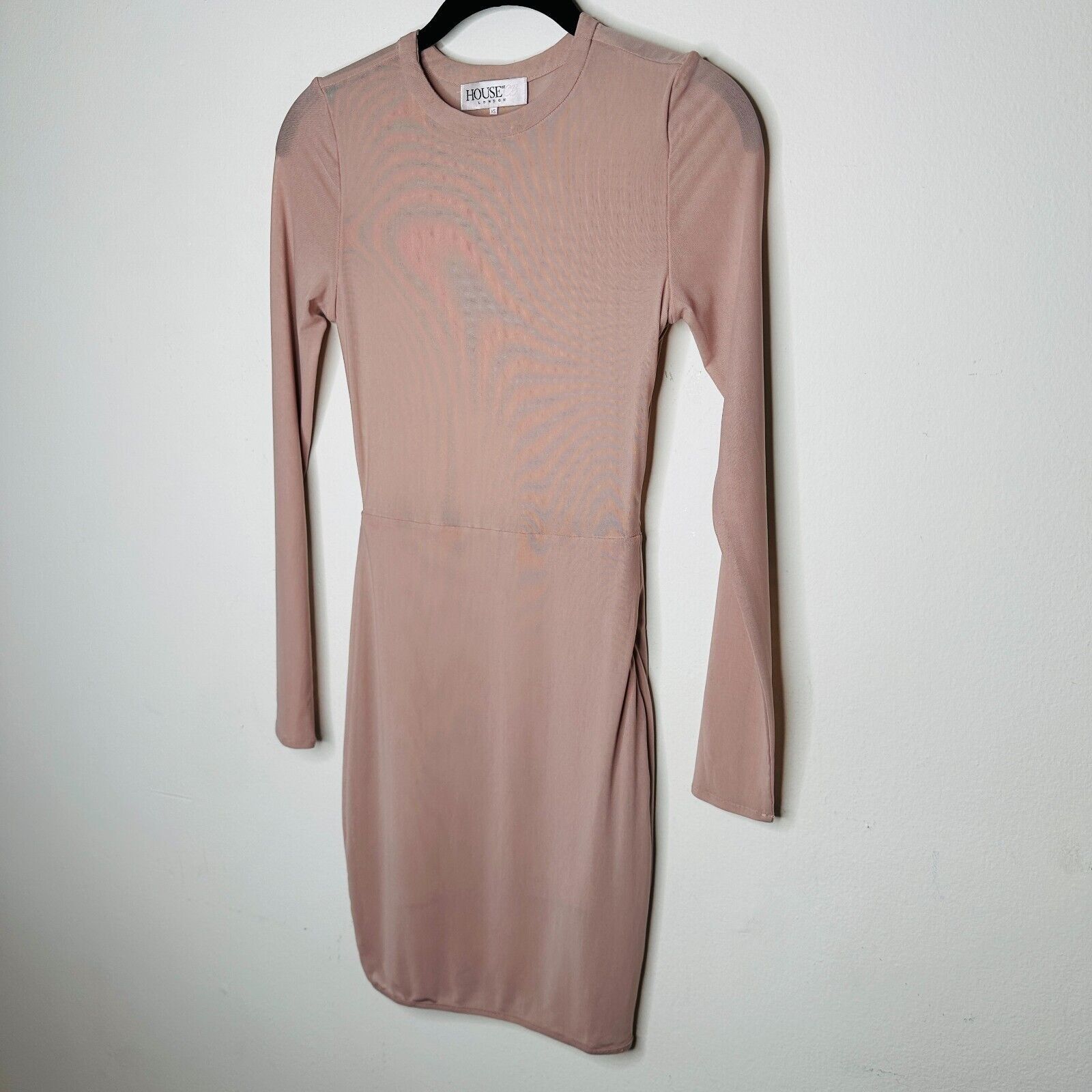 House of CB House of CB Pink Sheer Long Sleeve Zip High Neck Dress XS Size XS / US 0-2 / IT 36-38 - 4 Thumbnail