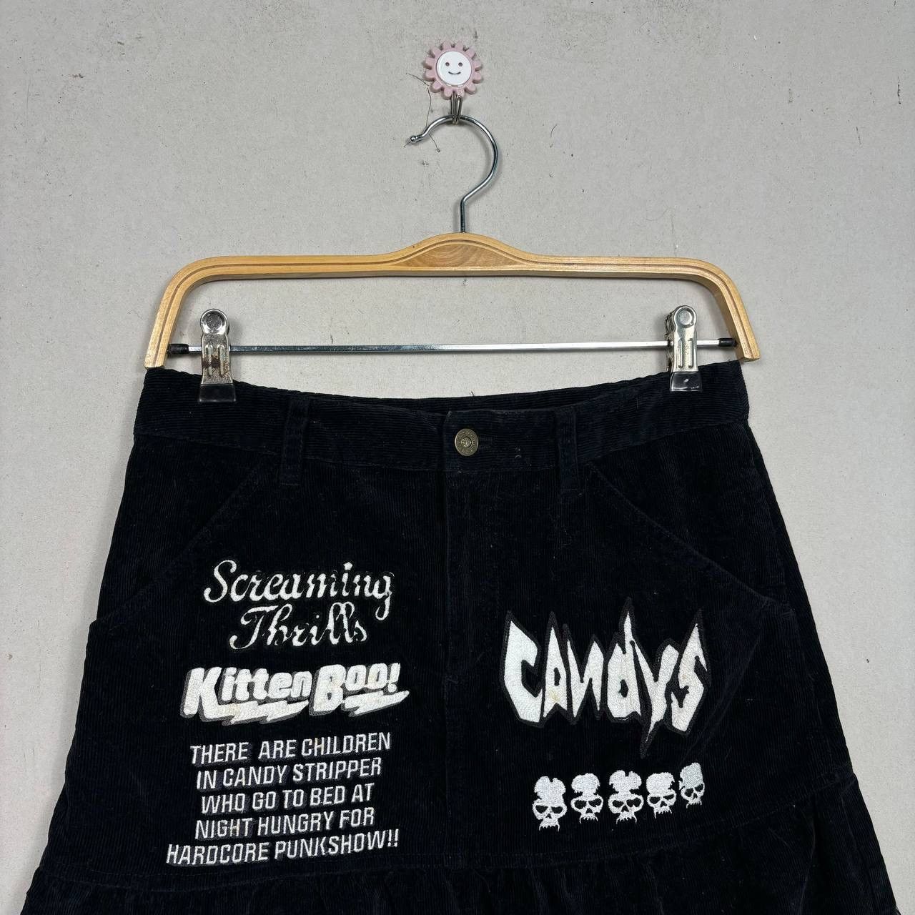 Japanese Brand Candy Stripper Y2K Punk Skull Mini Skirt Harajuku Japan Size 29" - 3 Thumbnail
