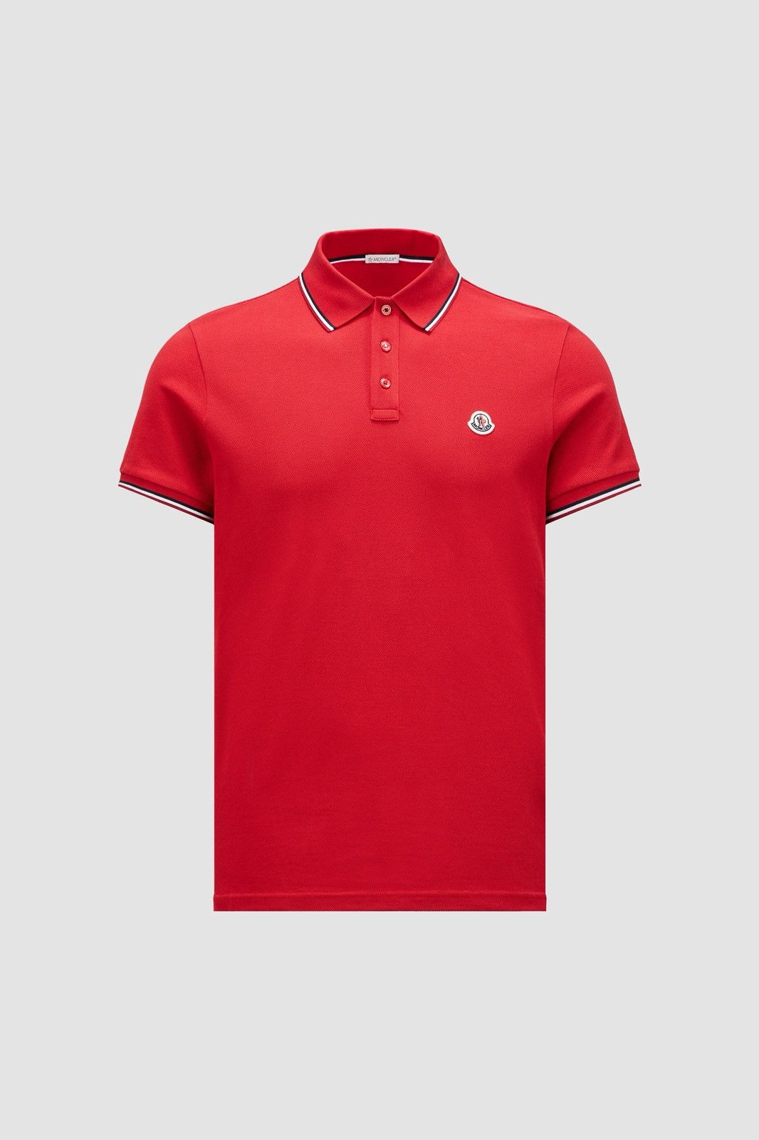 Moncler Clothing Mens Red Moncler Polo Shirt Cotton Moncler Shirt