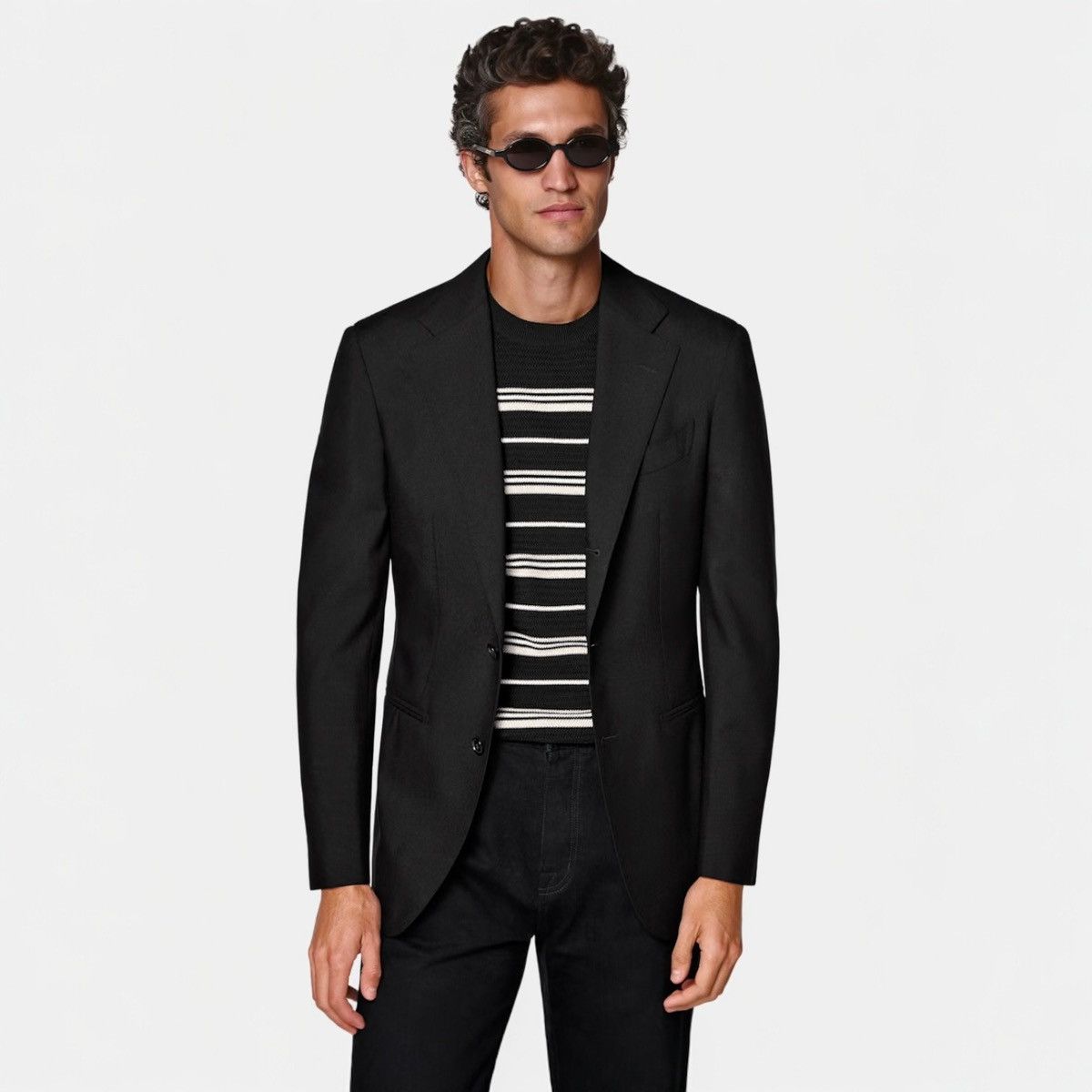 Suitsupply SuitSupply Havana Jetted Unlined Wool Blazer 44S Black Rogna Size 44S - 1 Thumbnail