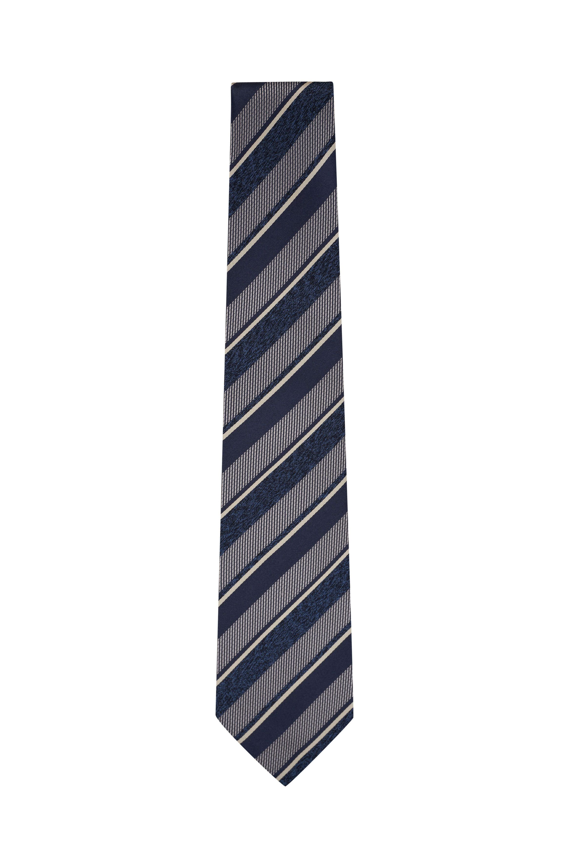 Kiton o1mtch0225 Size: OS/Striped Silk Necktie in Blue/Grey Size ONE SIZE - 1 Thumbnail