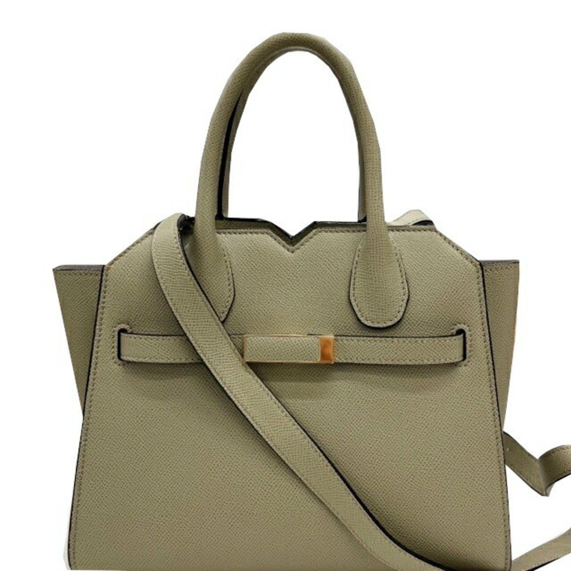 Valextra Valextra 2 Handle Milano Bag Mini Soft Calfskin Tundra Green Handbag Shoulder for Women Size ONE SIZE - 1 Thumbnail