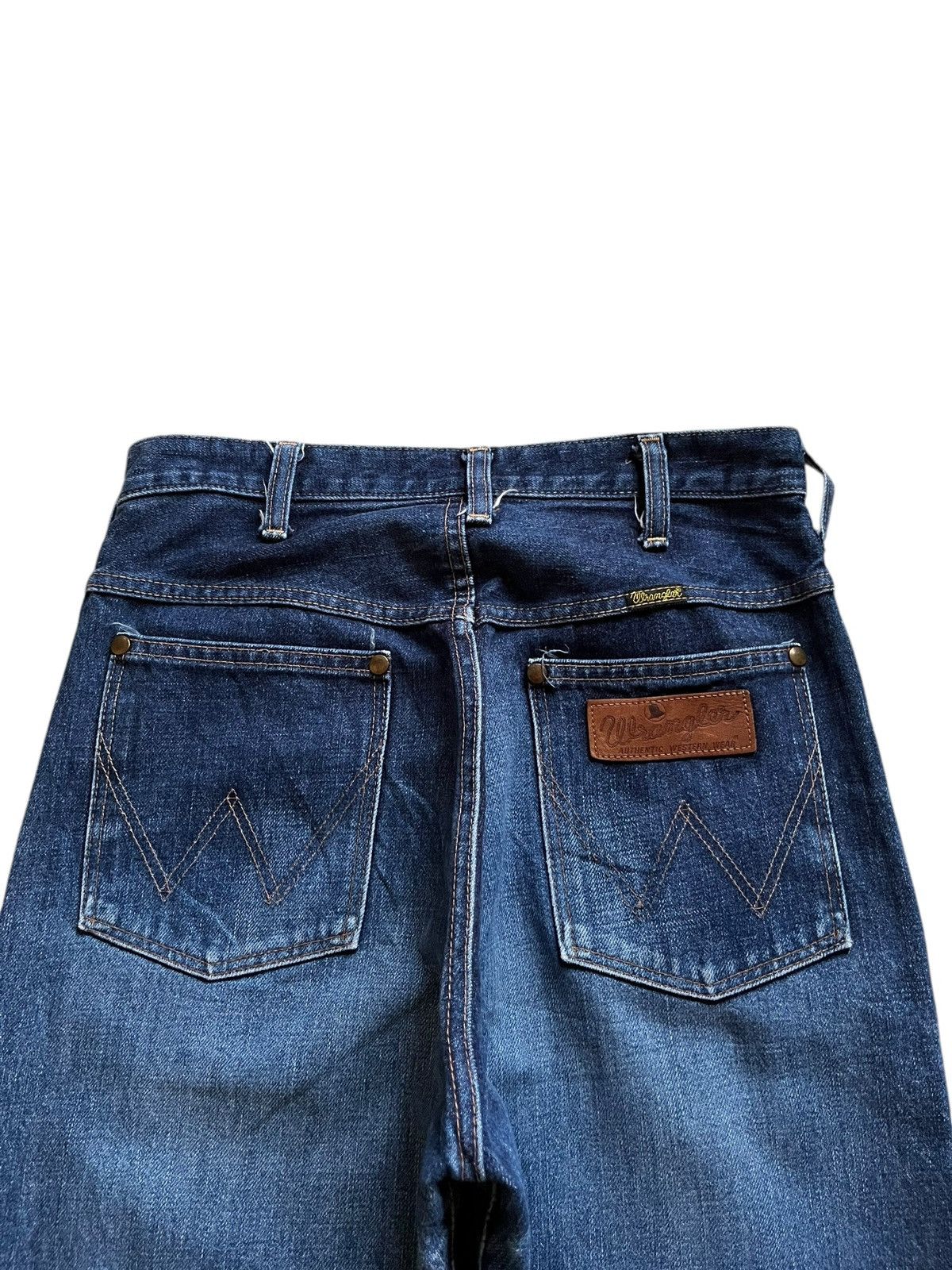 Vintage × Wrangler Wrangler Blue Bell Selvedge Blue Wash Distressed Baggy Jeans Size US 28 / EU 44 - 9 Thumbnail