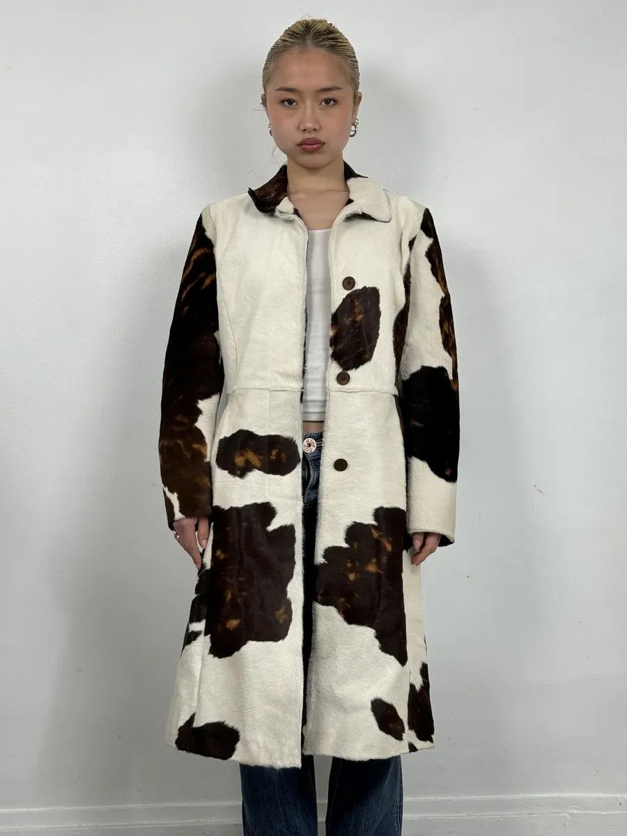 Roberto Cavalli FW2000 Roberto Cavalli Cow Fur Trench Coat Size XS / US 0-2 / IT 36-38 - 2 Thumbnail