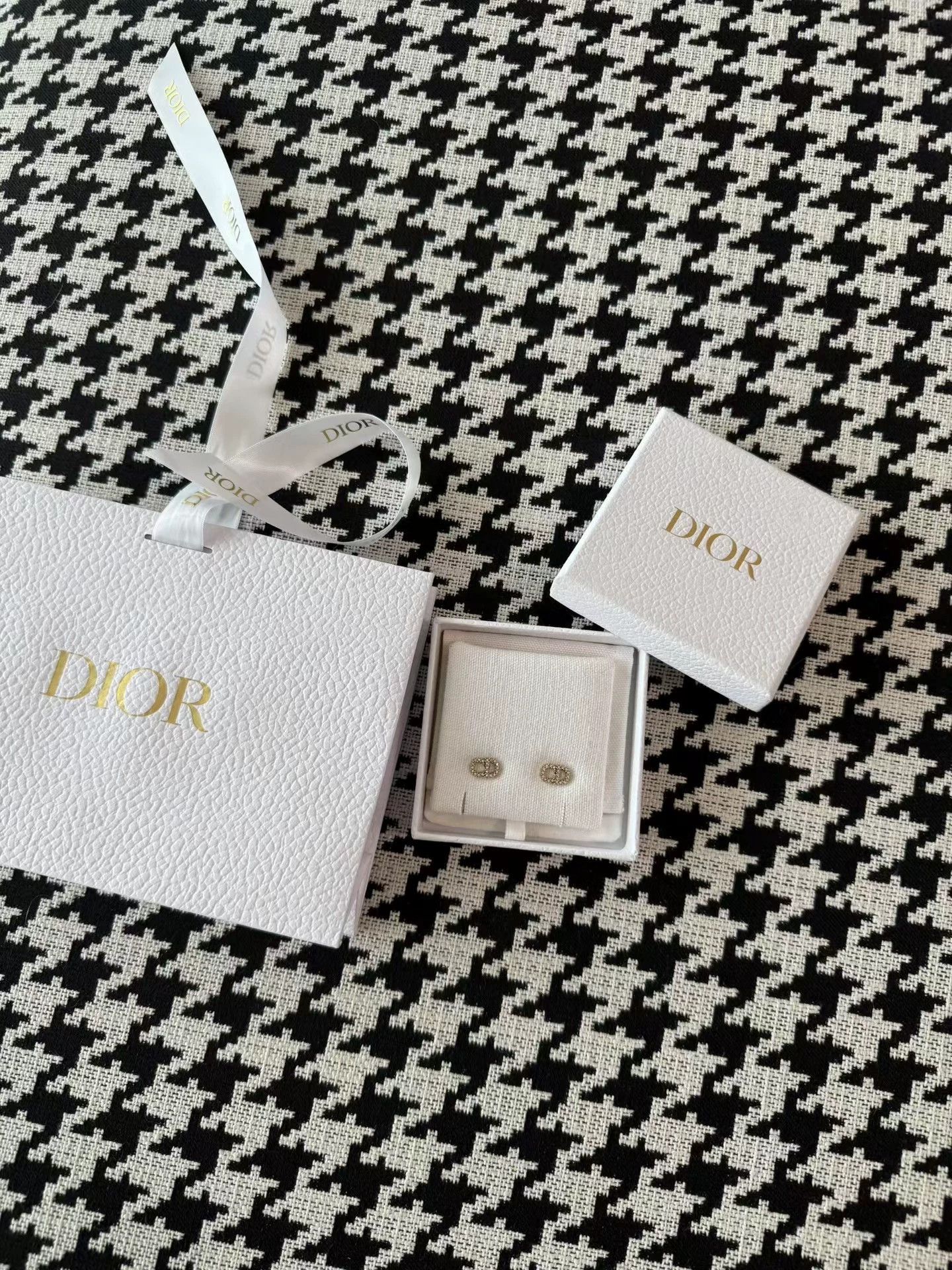 Dior Dior CD Pave Earrings Size ONE SIZE - 1 Thumbnail