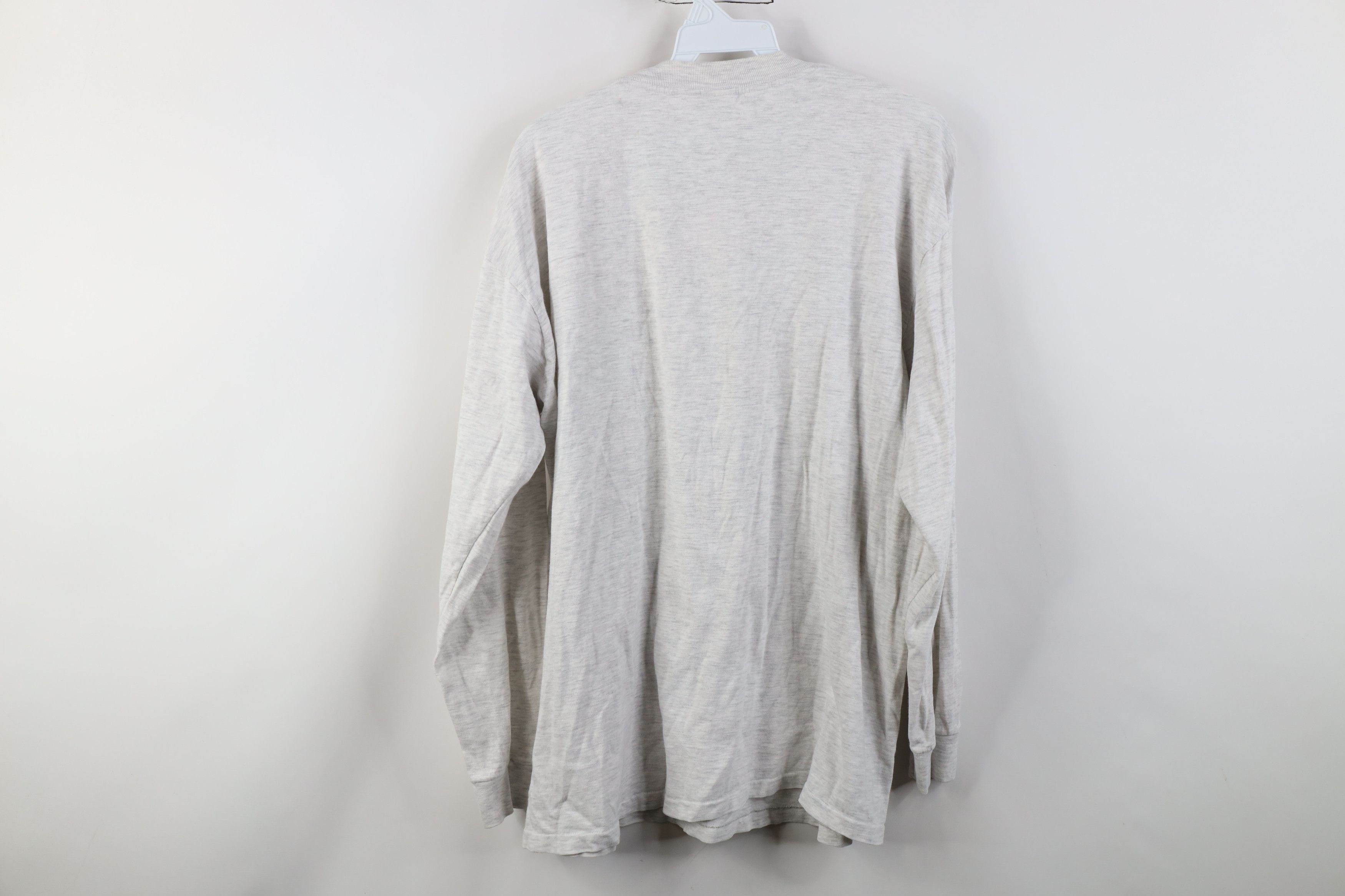 Vintage Vintage 90s Streetwear Long Sleeve T-Shirt Heather Gray USA Size US XL / EU 56 / 4 - 10 Thumbnail