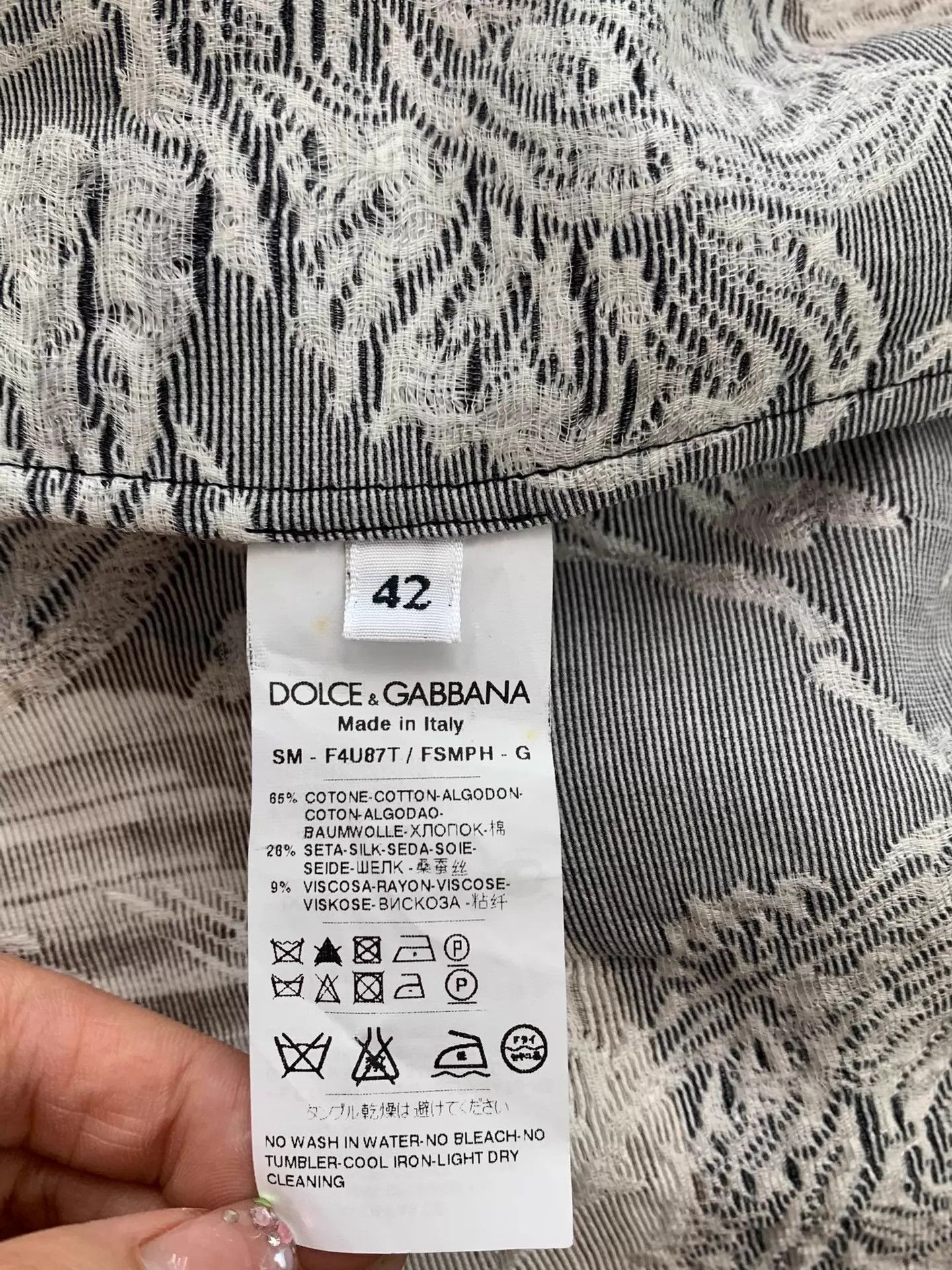 Dolce & Gabbana Dolce&Gabbana Women's Black Printed Skirt 42 New Size 28" / US 6 / IT 42 - 5 Thumbnail
