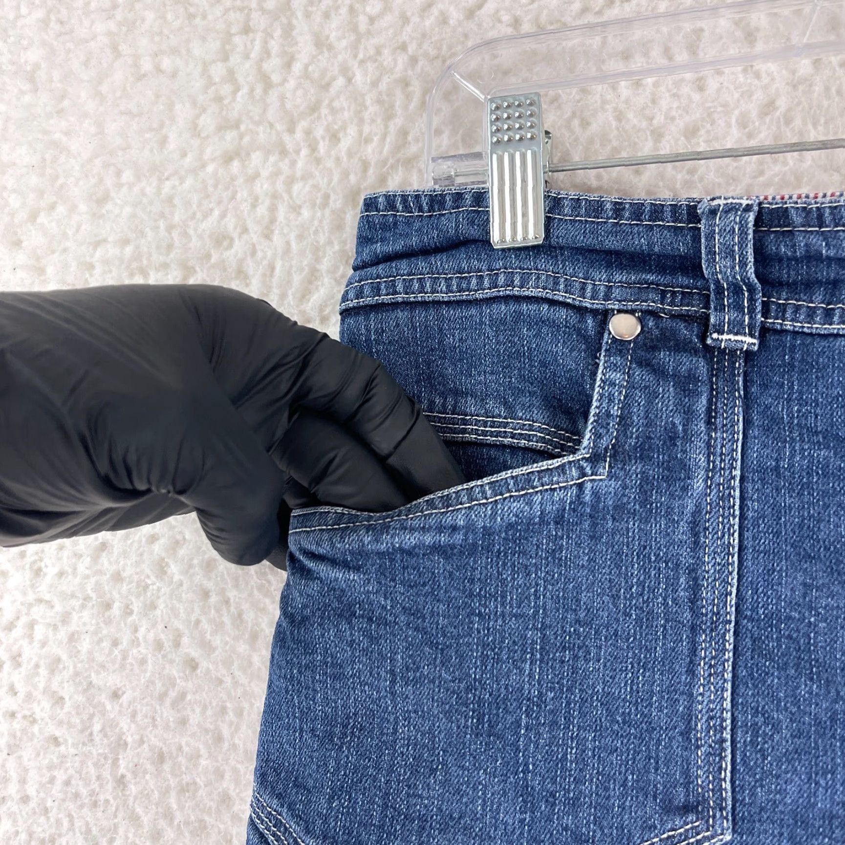 Vintage Christopher & Banks Jeans Capri Womens Size 12 Blue Denim Stretch High-Rise Casual Pants Size 34" / US 12 / IT 48 - 4 Thumbnail
