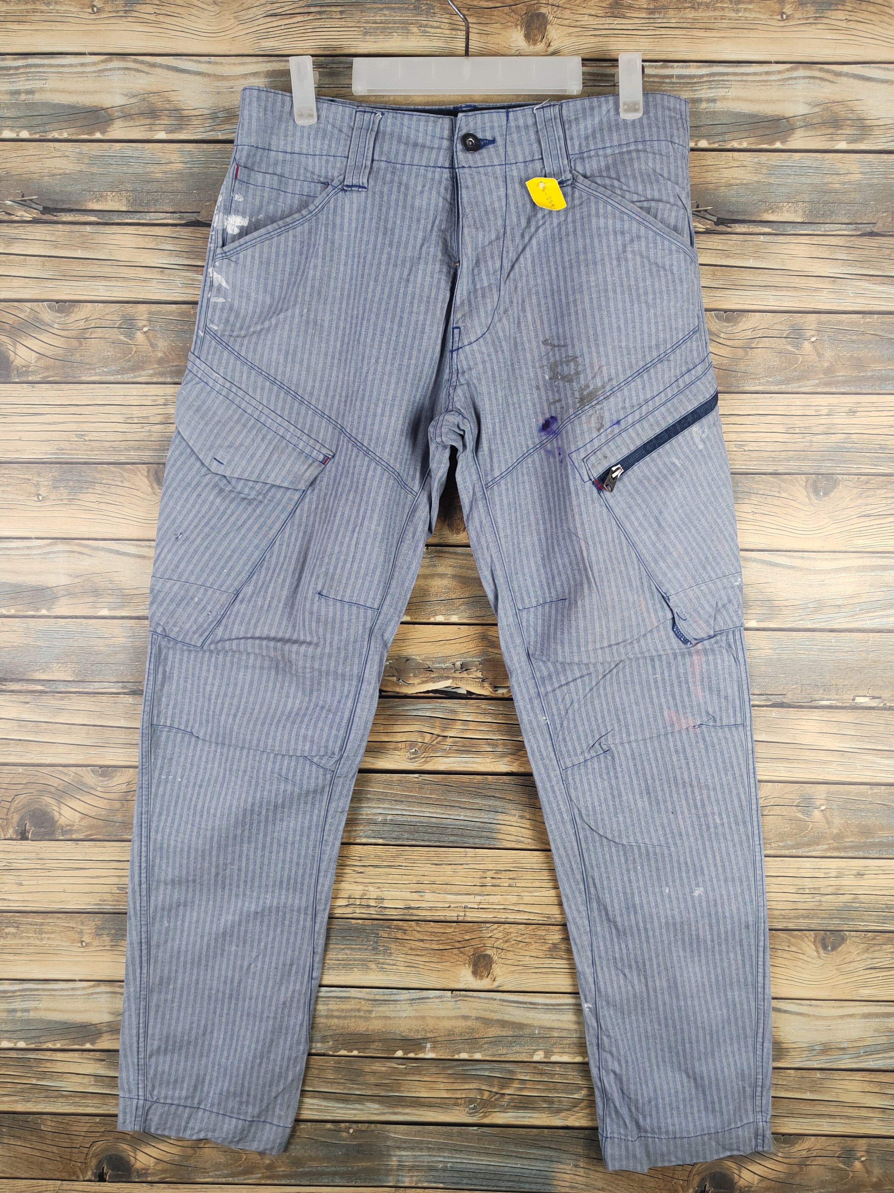 Japanese Brand DL Xebec Genba Blue Multipocket Cargo Pants #46-229T Size US 31 - 1 Thumbnail
