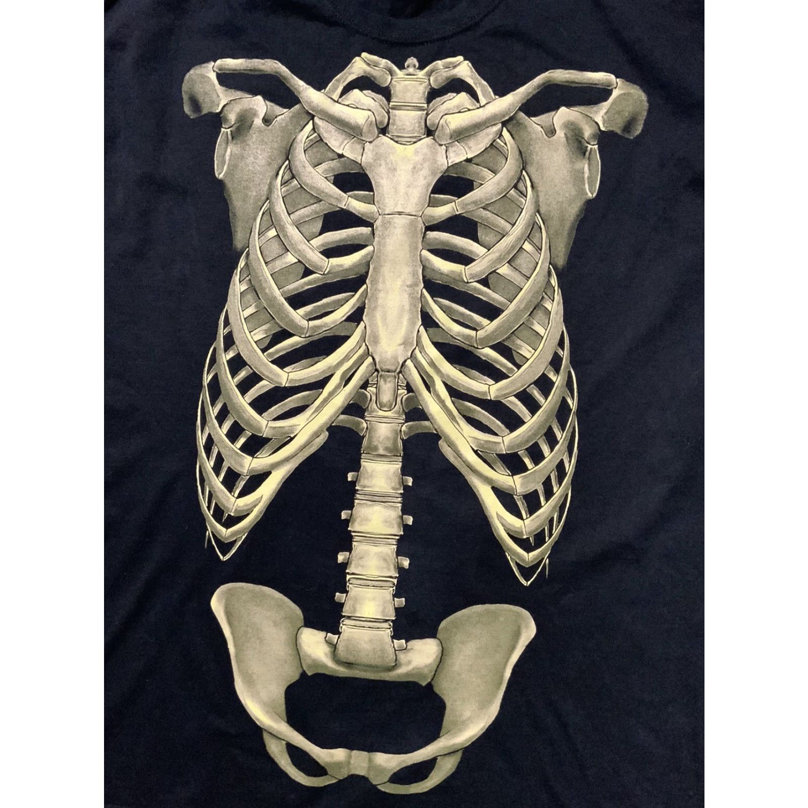 Bones VINTAGE Happy Halloween Skeleton Bones Neon Rib Cage Scary Horror Black T-Shirt XL Mens Size US XL / EU 56 / 4 - 3 Thumbnail