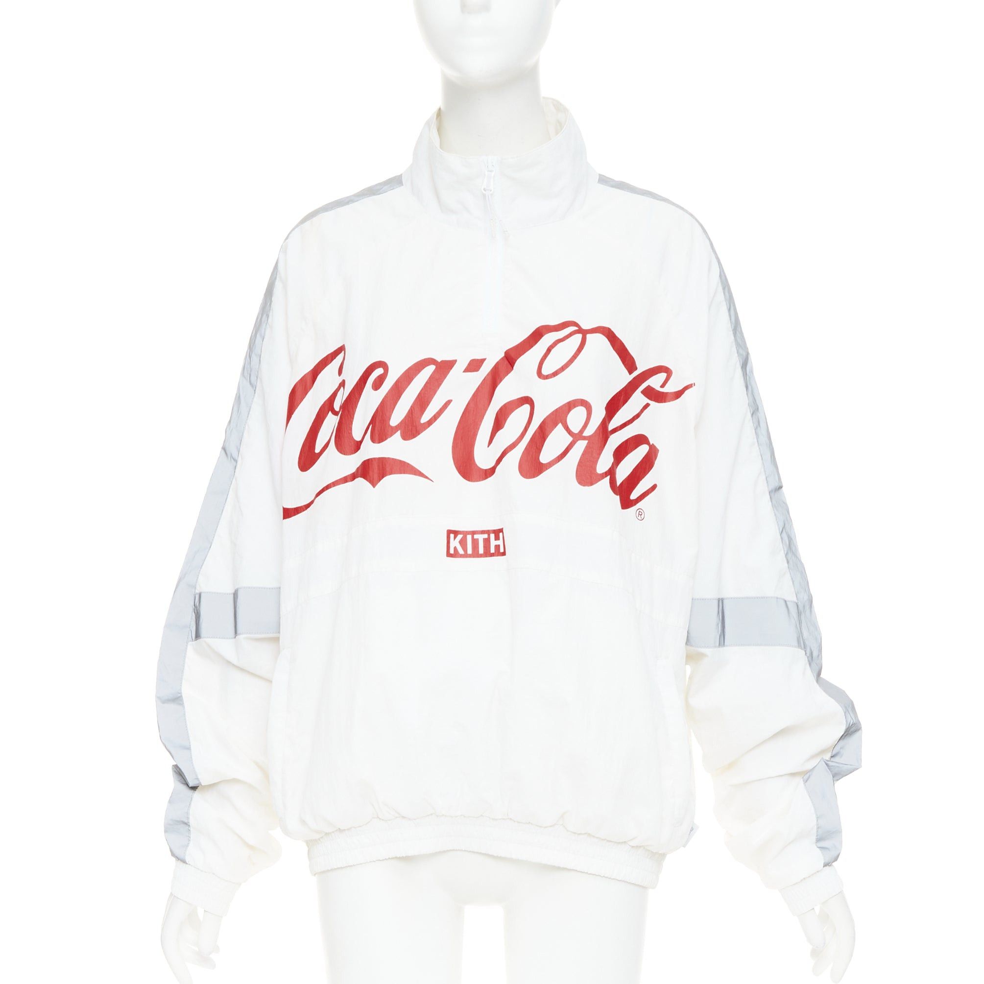 Kith KITH COCA COLA 2019 cream grey reflective accents nylon red logo quarter zip track sweatshirt S Size US S / EU 44-46 / 1 - 1 Thumbnail