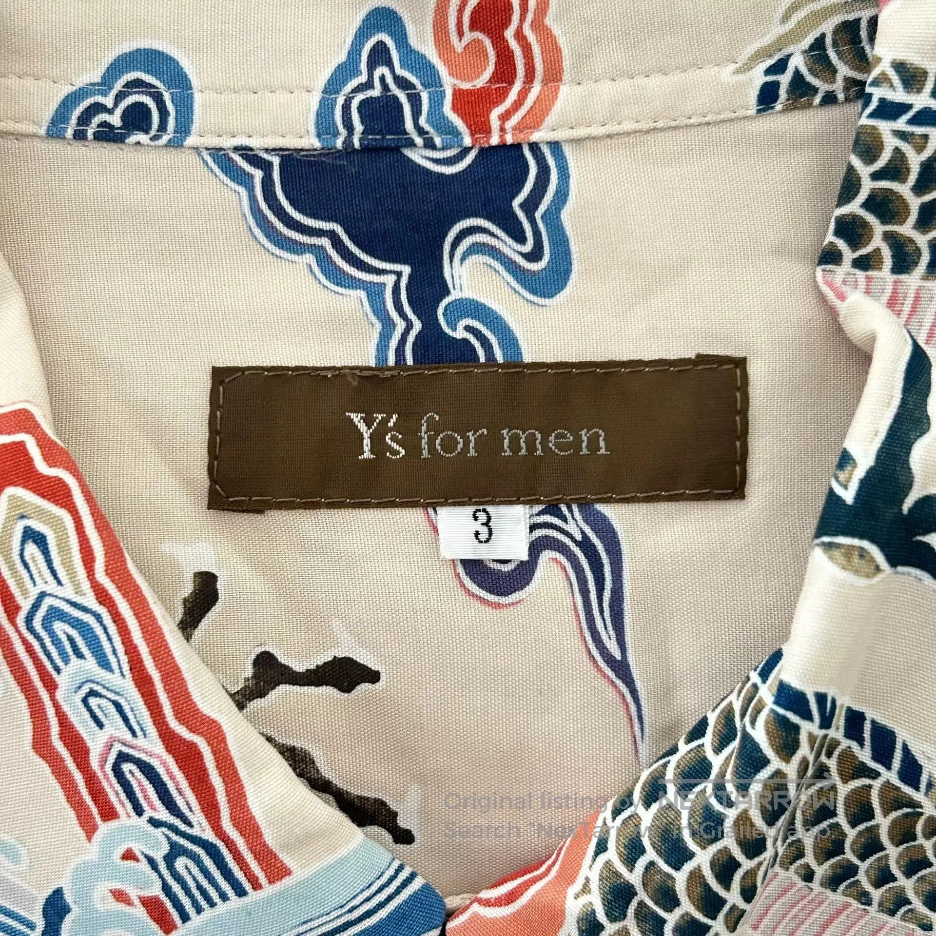 Y's for Men Yohji Yamamoto Dragon Print Long Sleeve Shirt. Size US M / EU 48-50 / 2 - 6 Thumbnail