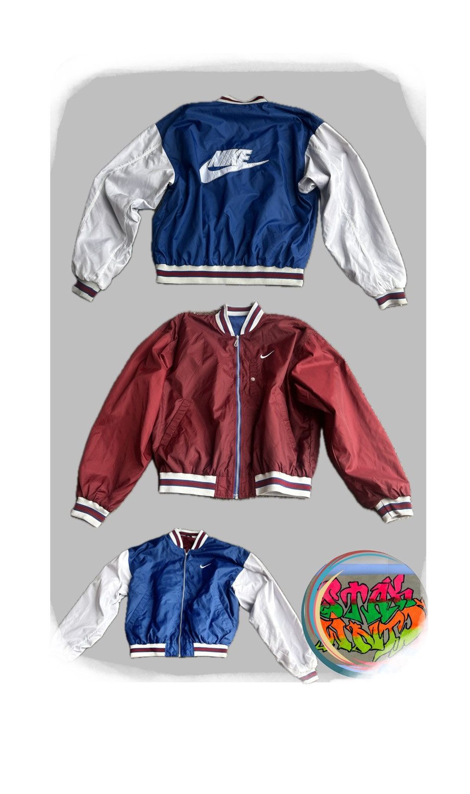 Nike × Vintage Nike reversible bomber jacket big swoosh logo Size US L / EU 52-54 / 3 - 1 Thumbnail