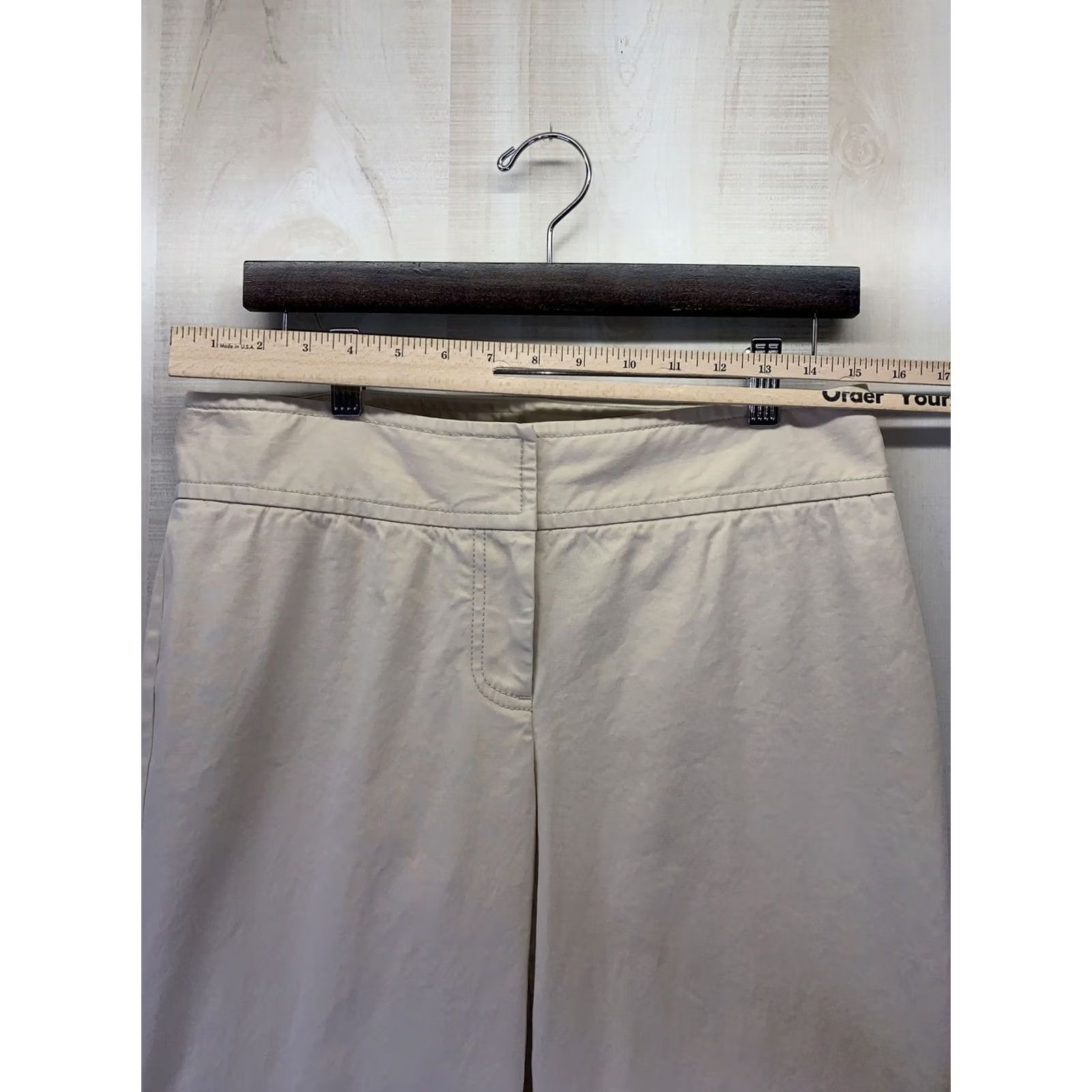 J.Crew J.CREW Stretch Khaki Straight Wide Leg Womens Pants 8-7815 Size 8 Beige Cotton Blend Chino Flats Front Casual Workwear Vintage: No Womens Size 30" / US 8 / IT 44 - 2 Thumbnail