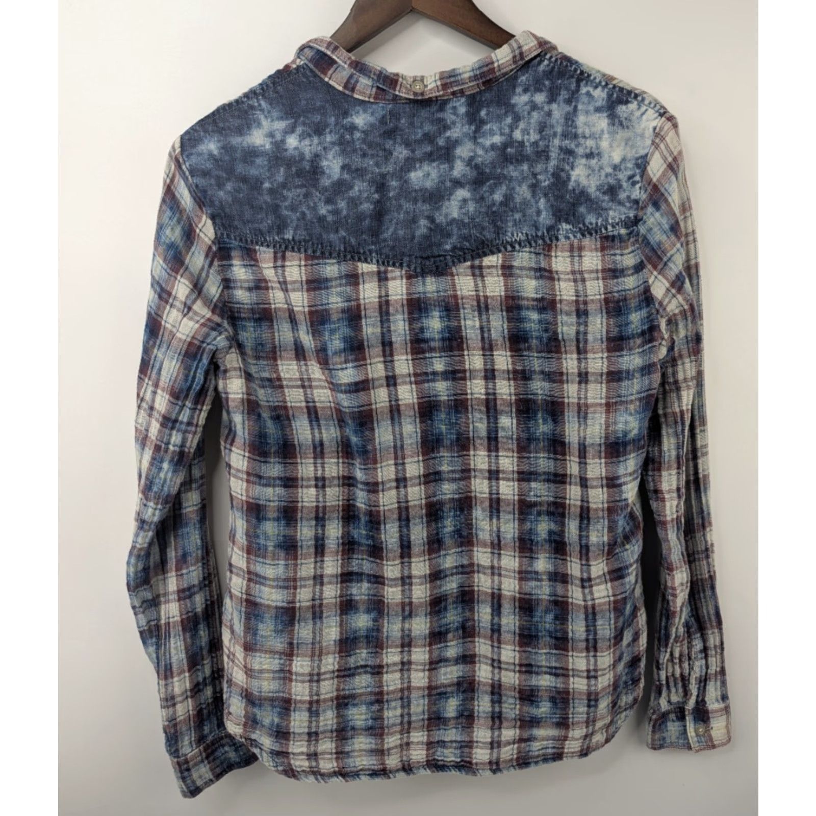 CLOT Cloth & Stone Button Shirt Women's S Plaid Blue White Red Western Casual Sleeve Long Sleeve Knit 100% Cotton Size S / US 4 / IT 40 - 4 Thumbnail