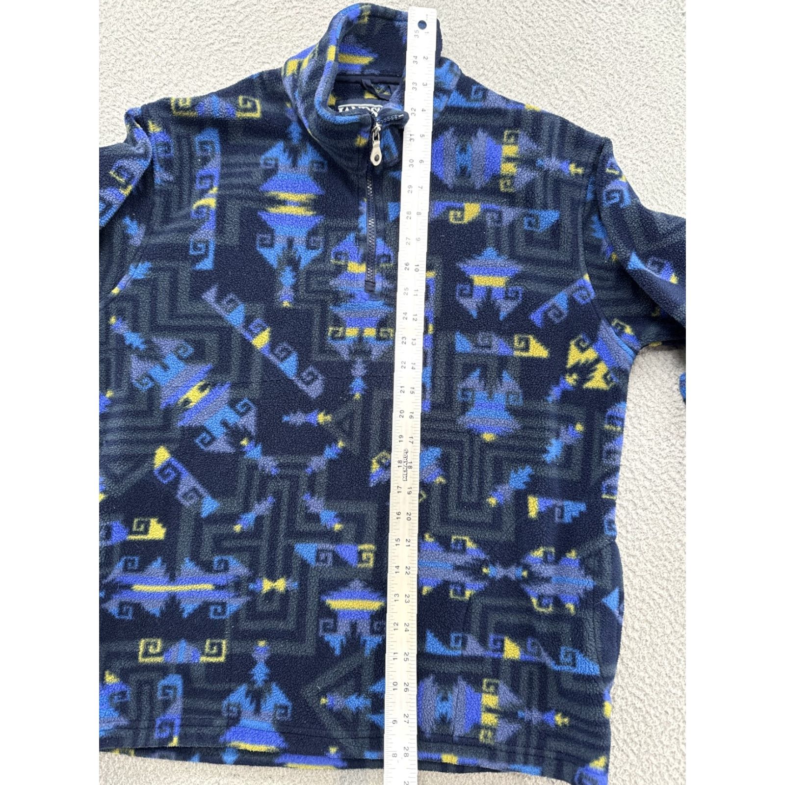 Lands' End VINTAGE Lands' End Jacket Women's Small USA Made Polartec Aztec Fleece 1/4 Zip Blue Womens Size S / US 4 / IT 40 - 6 Thumbnail