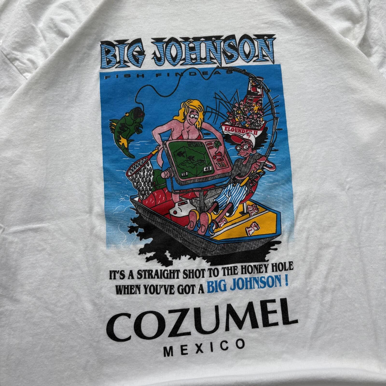 Vintage Vintage 90s Y2K Big Johnson Fishing Funny Boobs Sex Shirt Size US XL / EU 56 / 4 - 2 Thumbnail