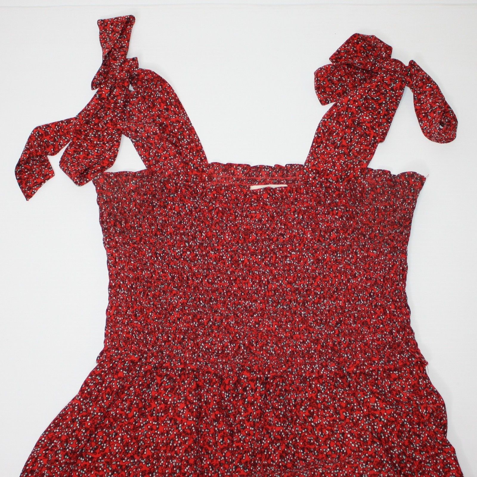 Other Max Studio Tie Strap Smocked Bodice Maxi Dress in Red Color Size L / US 10 / IT 46 - 8 Thumbnail