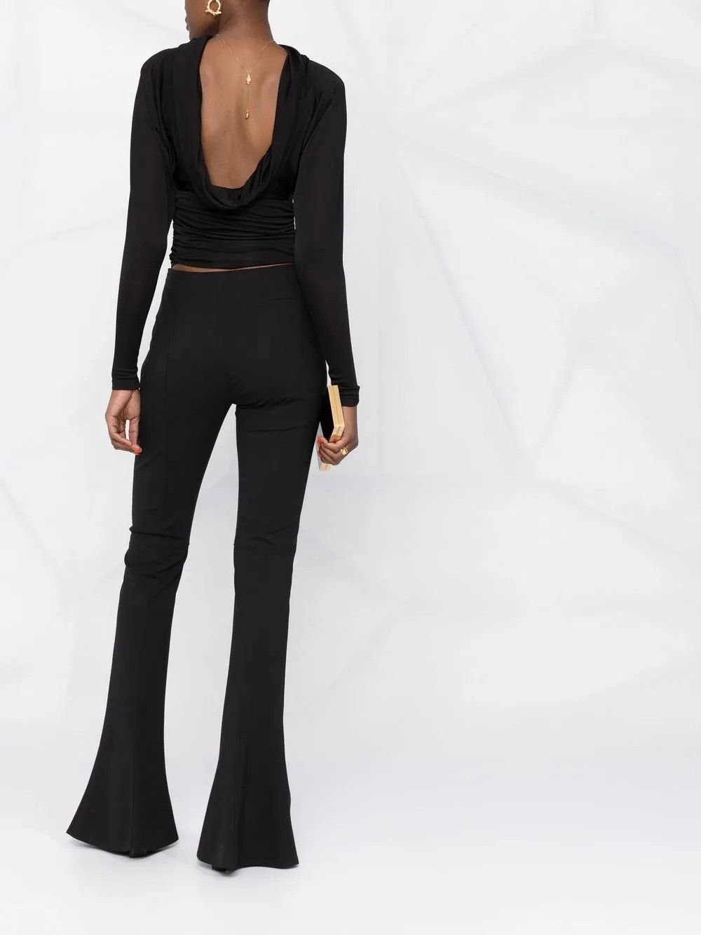 Saint Laurent Paris o1y0126 Crop Top in Black Size XS / US 0-2 / IT 36-38 - 6 Thumbnail