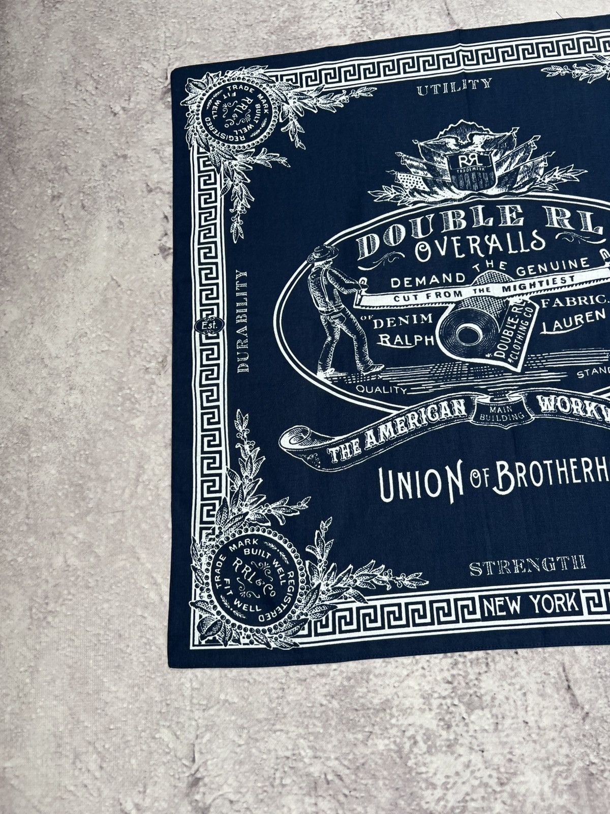 RRL Ralph Lauren Vintage Double RL (RRL) Bandana Americana Workwear Design Size ONE SIZE - 3 Thumbnail