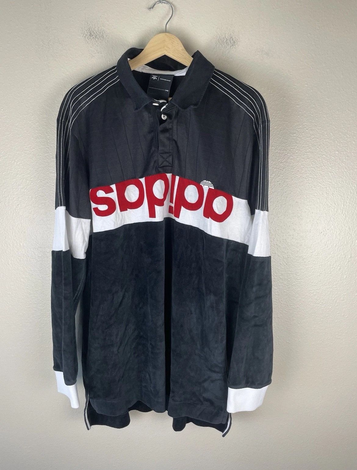 トップス adidas Alexander Wang Mesh LS Polo NWT adidas Originals by Alexander Wang Velour Logo Polo Long