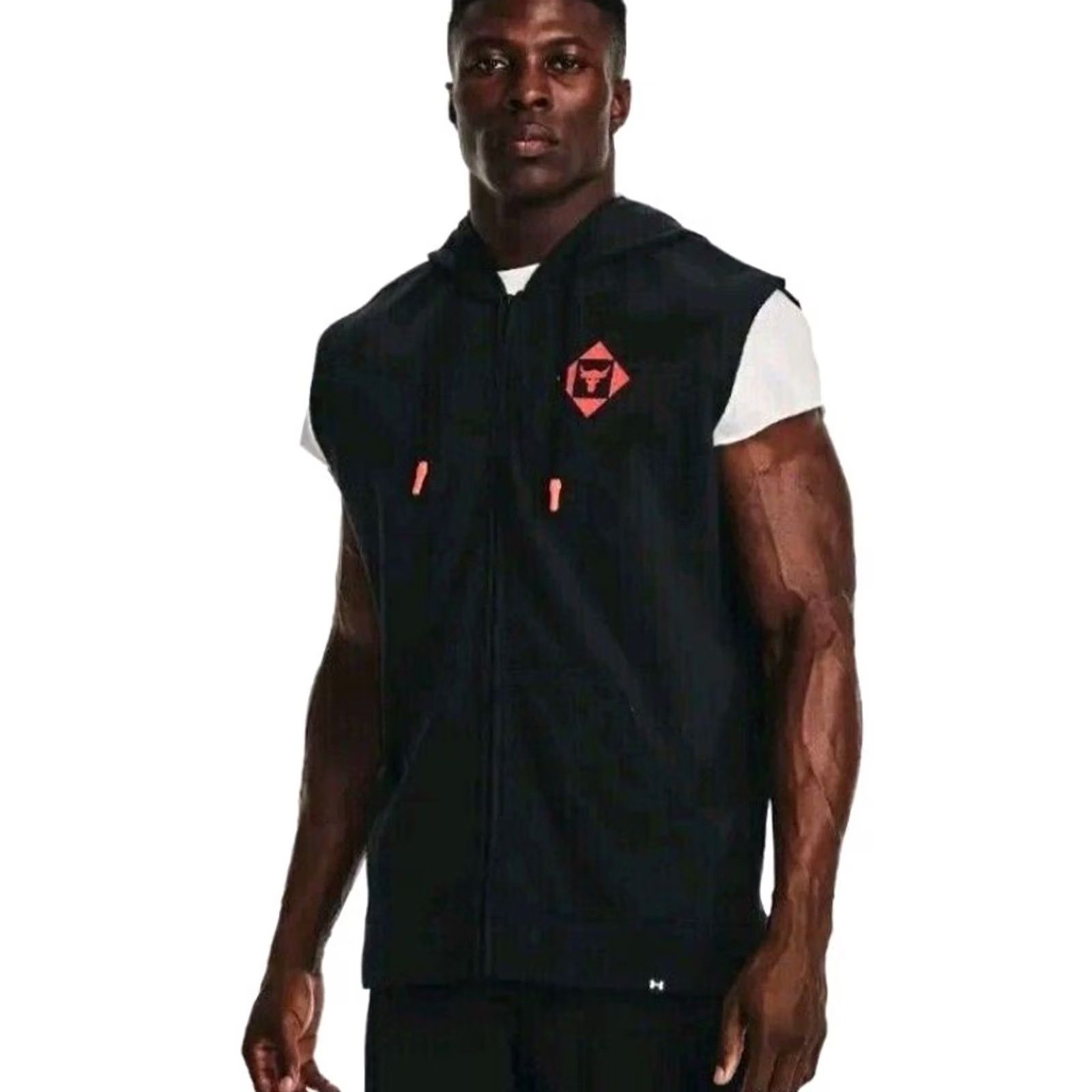 Under Armour Under Armour Project Rock Hoodie Mens Small Black Sleeveless Full-Zip Logo Zipper Terry 1377434 Size US S / EU 44-46 / 1 - 4 Thumbnail